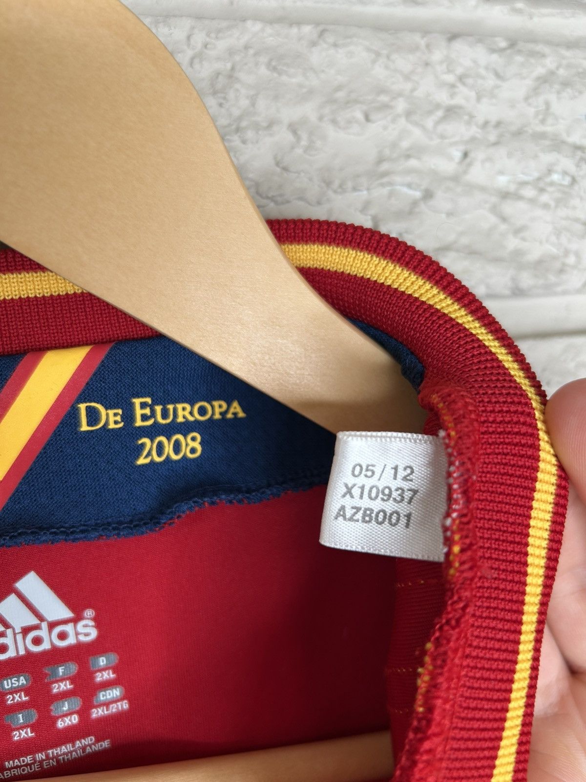 Adidas Adidas Spain National Team 2012 Home Jersey Size US XXL / EU 58 / 5 - 11 Thumbnail