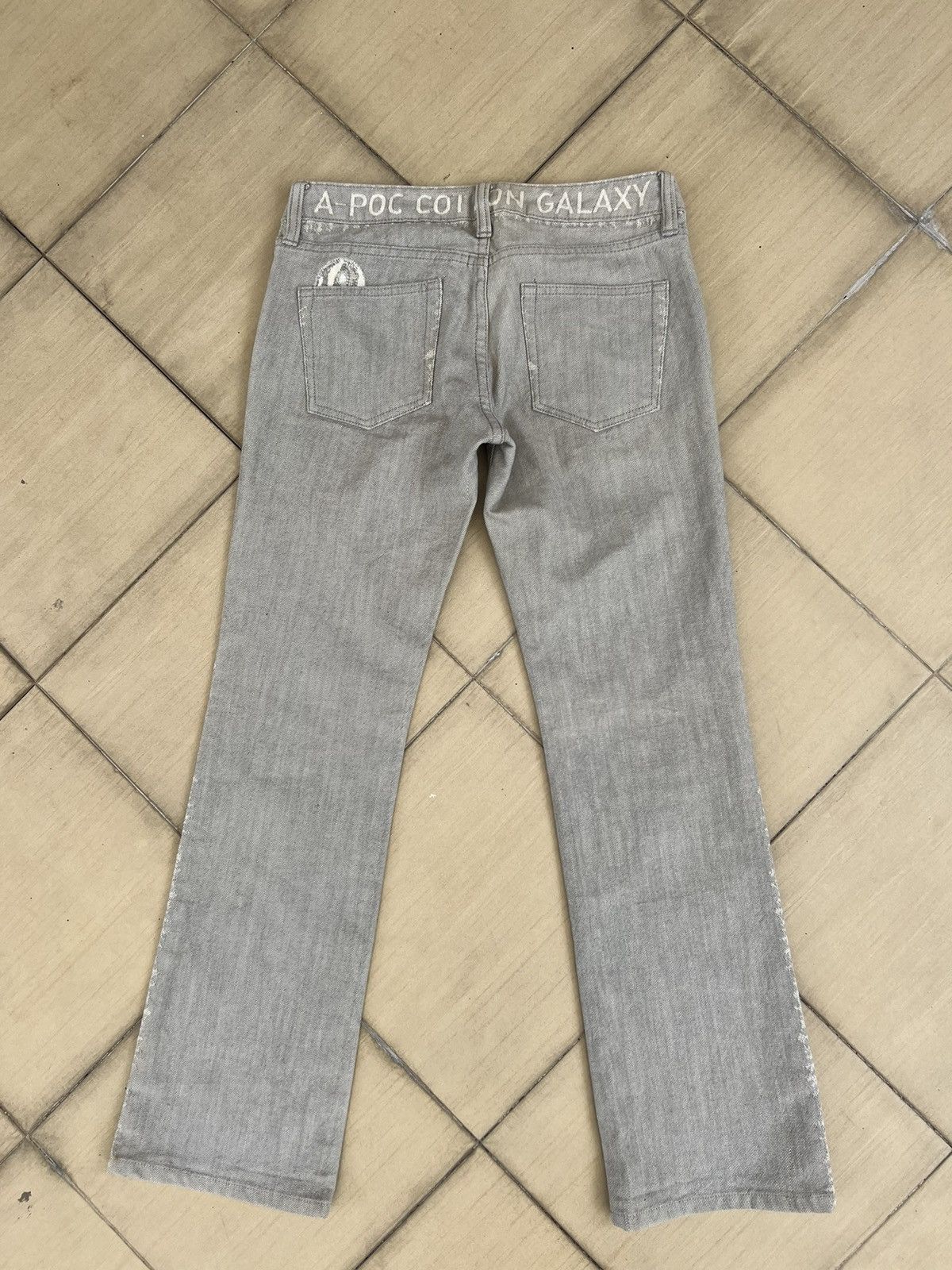 Issey Miyake Vintage Issey Miyake A-Poc Galaxy Grey Denim Flare Jeans Size US 28 / EU 44 - 2 Thumbnail