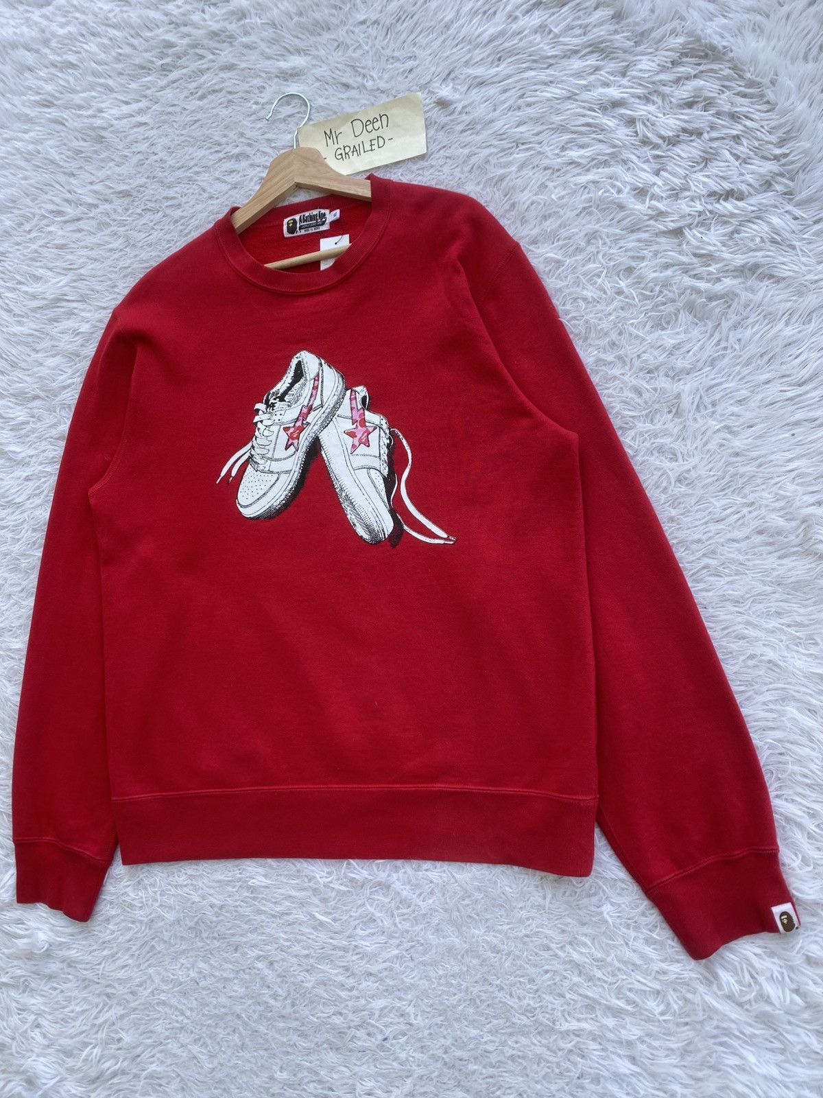 Bape Rare BAPE Camo Bapesta Crewneck Red Sweater Size US XL / EU 56 / 4 - 3 Thumbnail