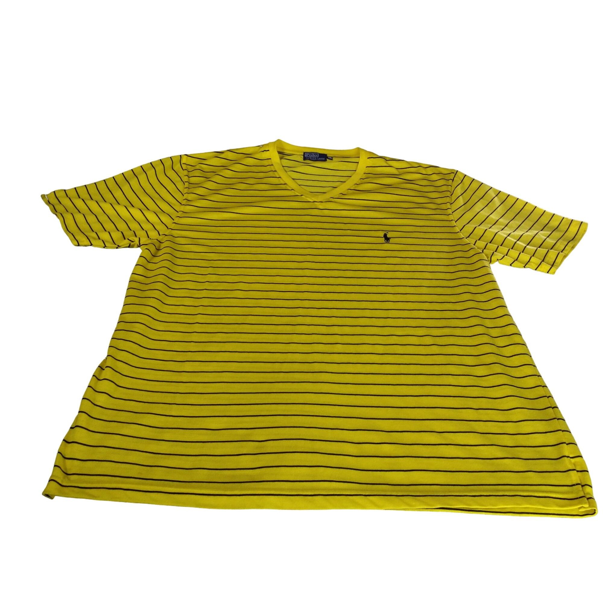 Polo Ralph Lauren Polo Ralph Lauren Tshirt Men Sz 3XL Striped Yellow Black V N Size US XXL / EU 58 / 5 - 1 Thumbnail
