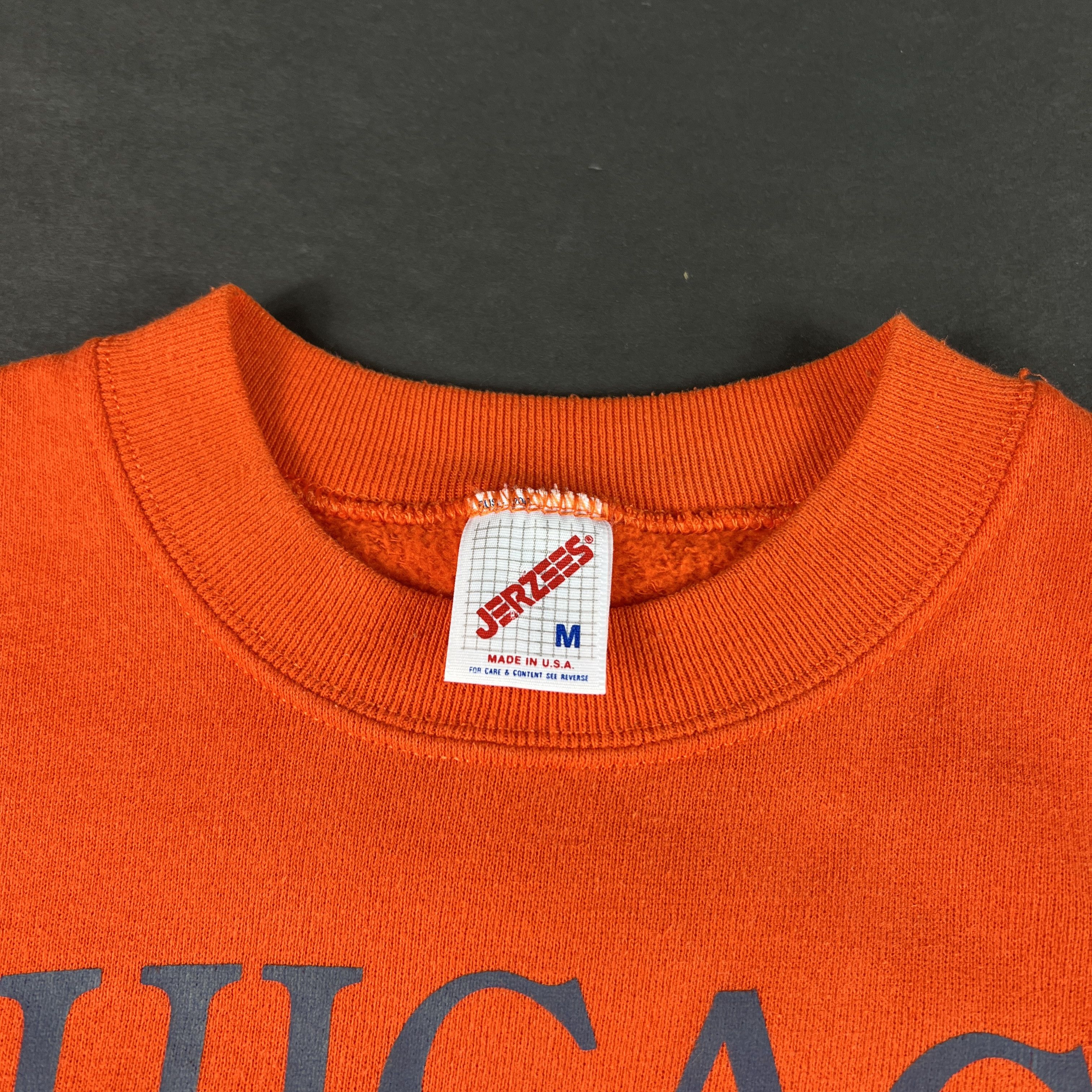 Jerzees × NFL × Vintage VTG 80s Chicago Bears Football Sweatshirt Orange Crewneck Size US M / EU 48-50 / 2 - 7 Thumbnail