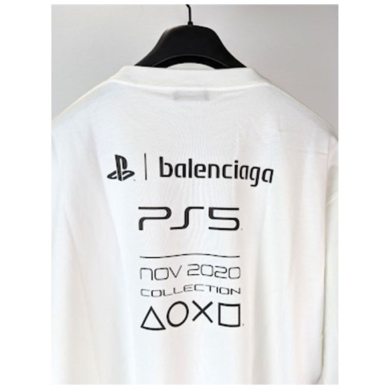 Balenciaga × Playstation o1rshd1 5 Boxy Logo T-Shirt in White / Black Size US XL / EU 56 / 4 - 13 Thumbnail