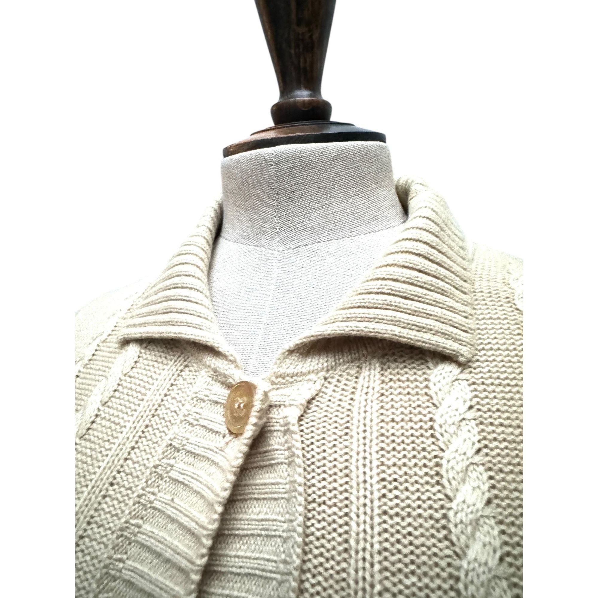 Jil Sander Beige Cashmere Cable Knit Cardigan Size S / US 4 / IT 40 - 3 Thumbnail