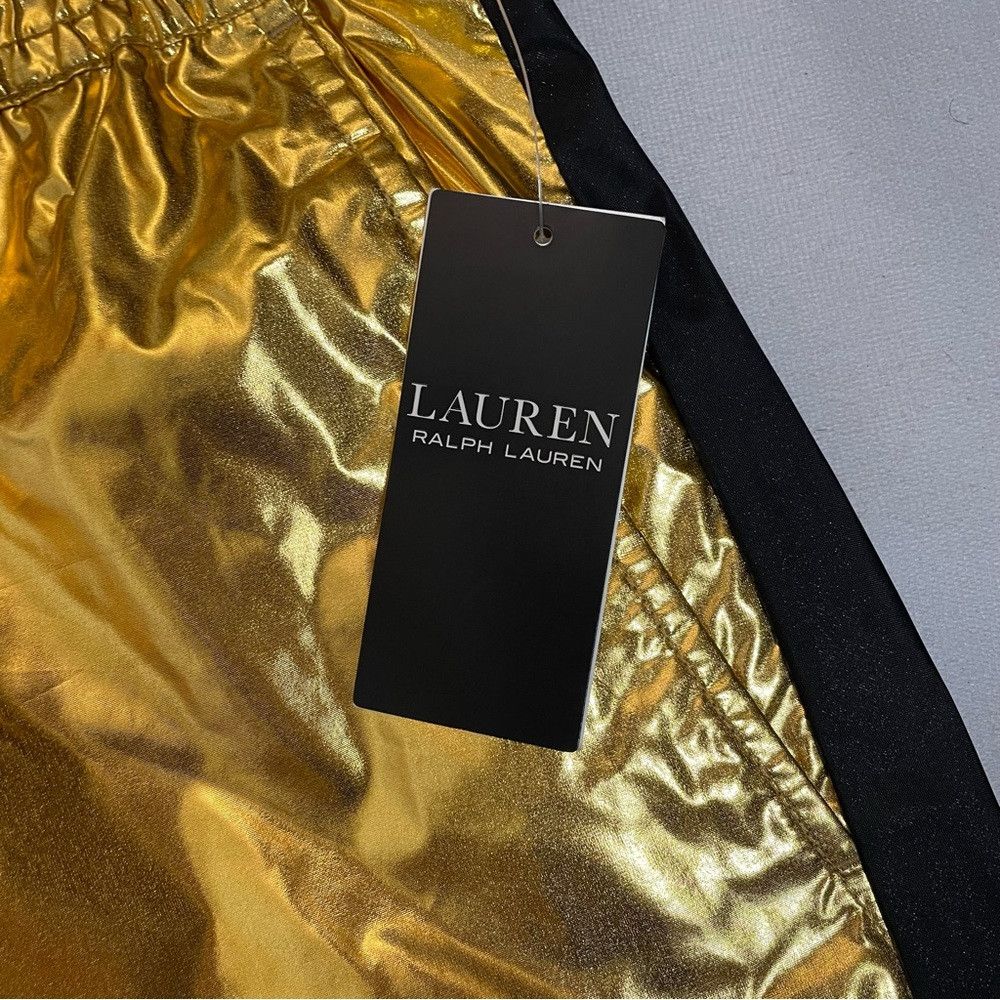 Lauren Ralph Lauren NWT New $225 Lauren Ralph Lauren Gold Metallic Taffeta Jogg Size 32" / US 10 / IT 46 - 4 Thumbnail