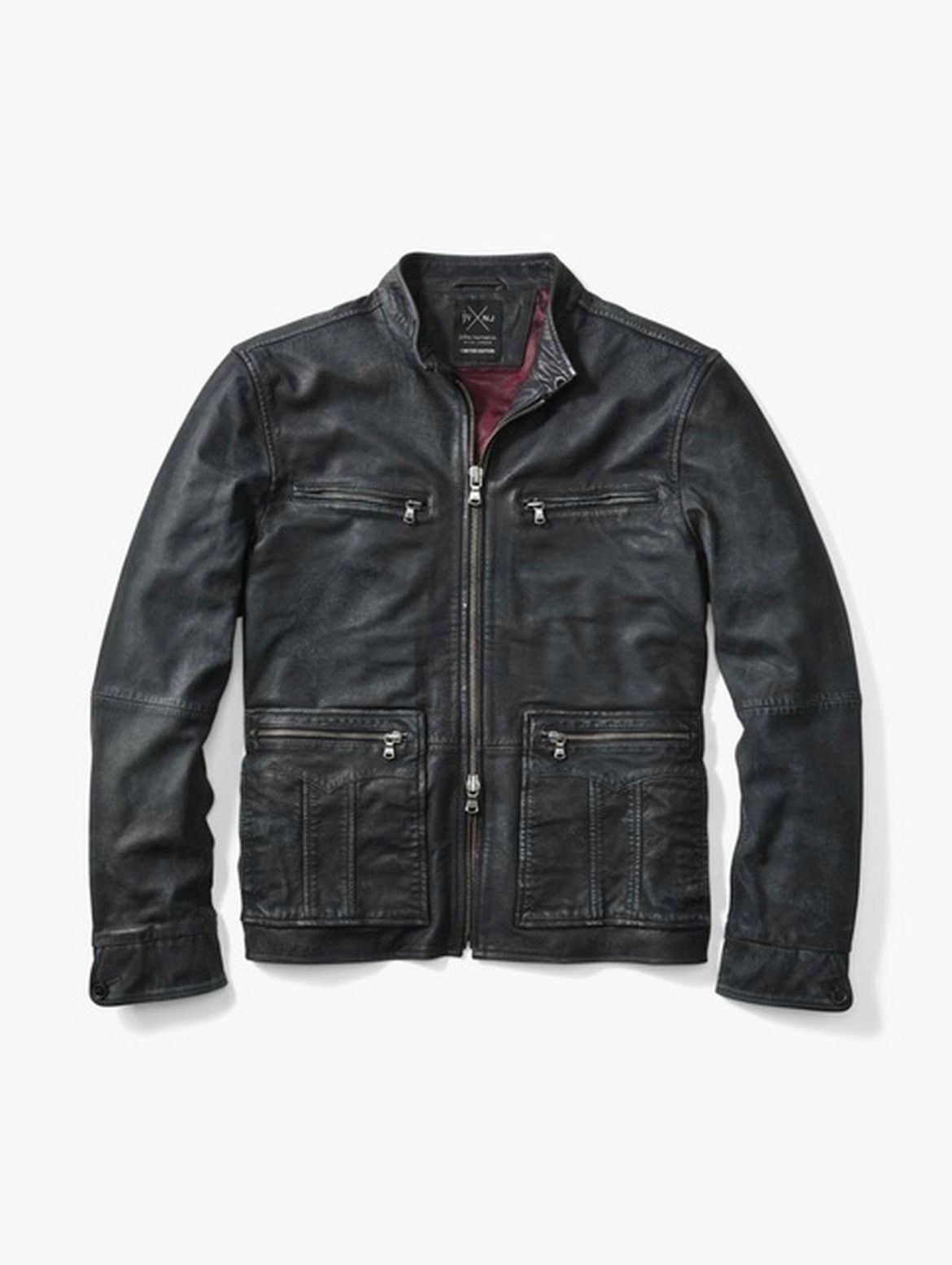 John Varvatos Nick Jonas Distressed Leather Racer Jacket Large Size US L / EU 52-54 / 3 - 2 Thumbnail