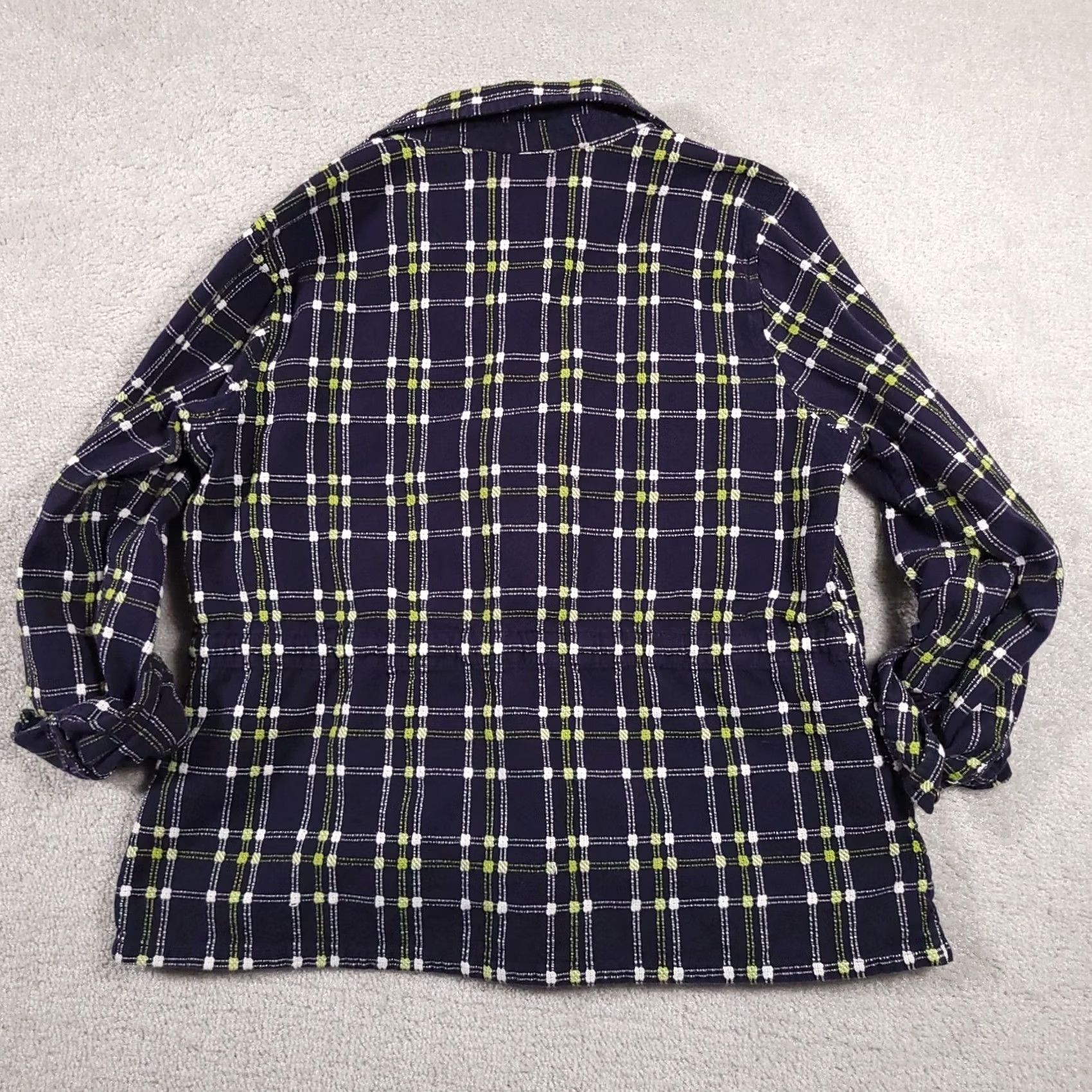 Vintage Christopher & Banks Shirt Women's Large Button Up Roll Tab Sleeve Textured Cinch Women's Size L / US 10 / IT 46 - 7 Thumbnail