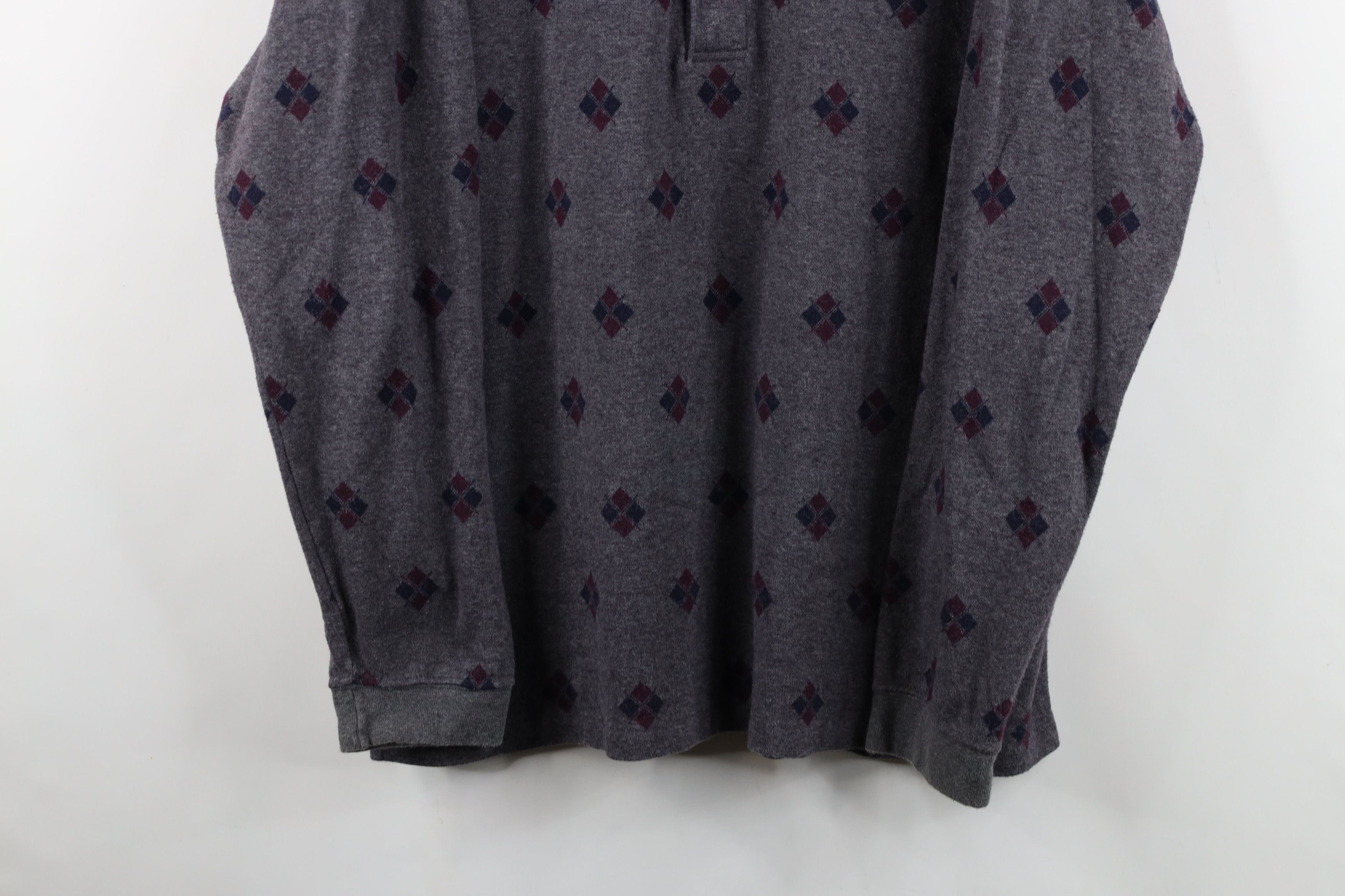 Eddie Bauer Vintage 90s Eddie Bauer Argyle Knit Long Sleeve Polo USA Size US L / EU 52-54 / 3 - 3 Thumbnail
