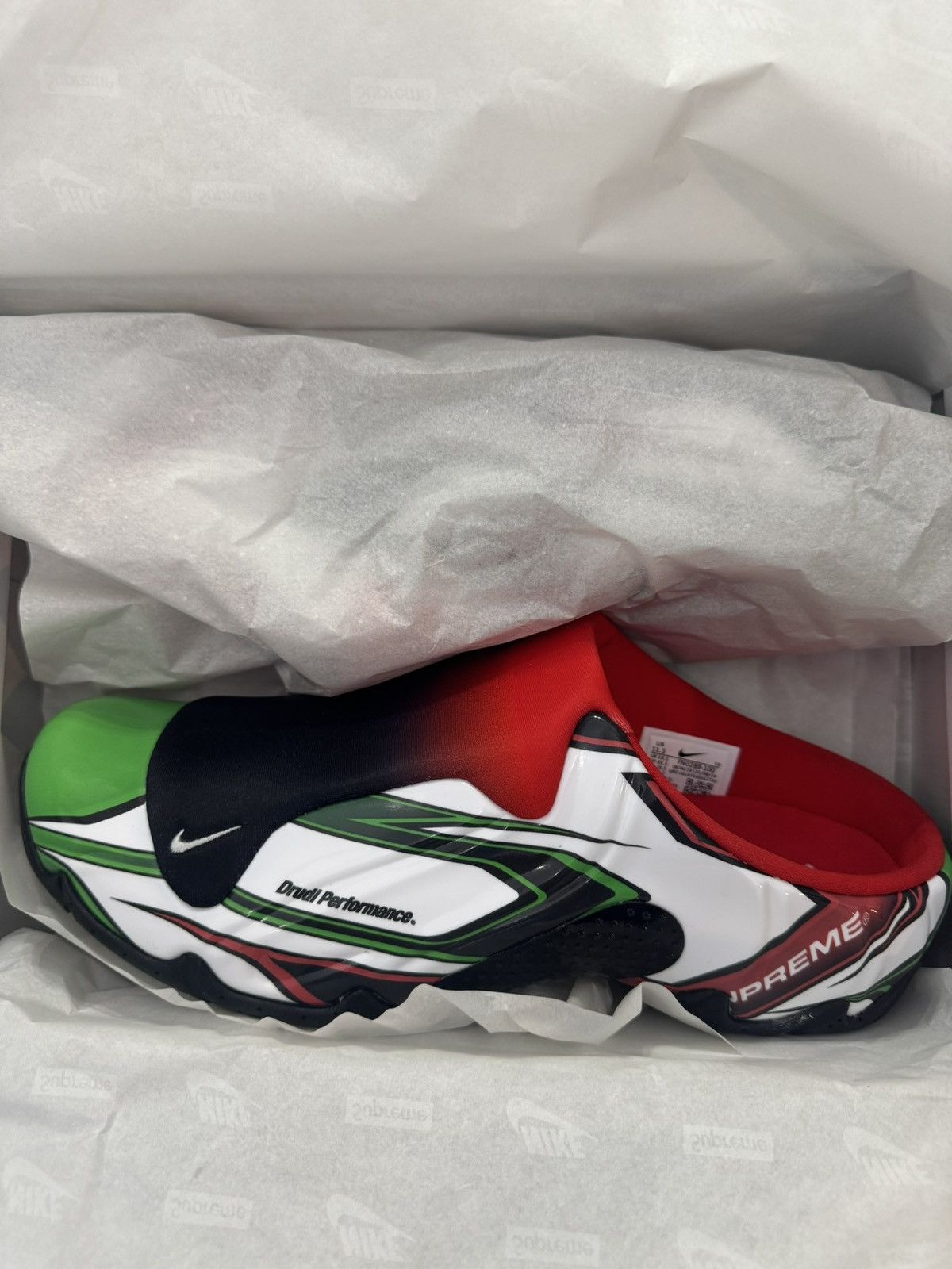 Nike × Supreme Supreme x Nike Clogpostie - Red Green Size US 11.5 / EU 44-45 - 3 Thumbnail