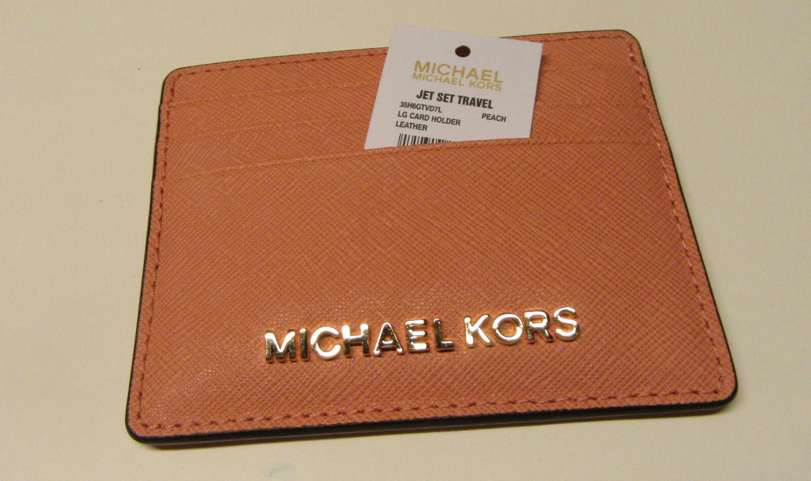 Michael Kors Michael Kors Saffiano Leather Credit Card Case Holder Peach Size ONE SIZE - 3 Thumbnail