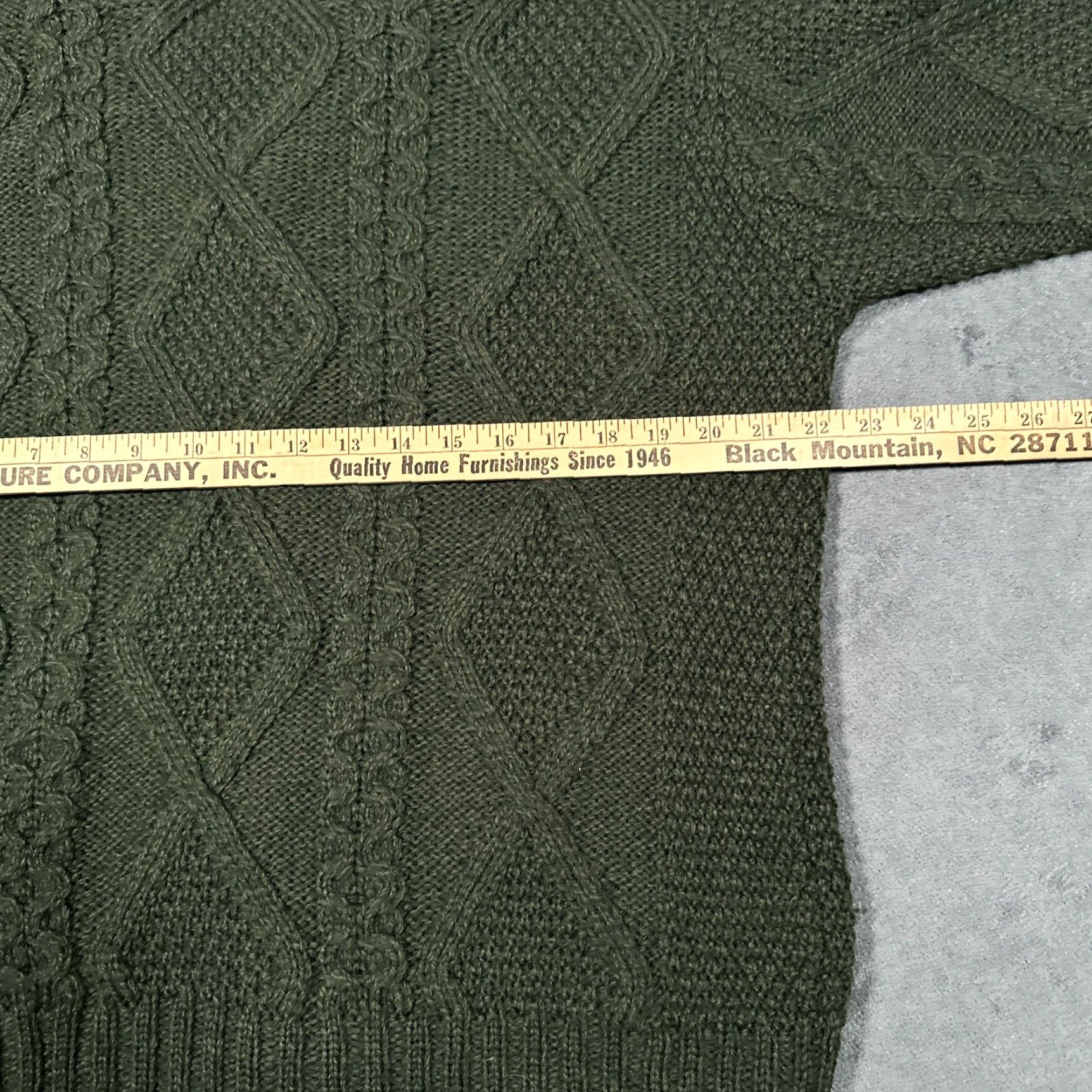 Market Aran Sweater Market Women's Cardigan Sweater Large Green Cable Knit Merino Wool Outdoor Classic Size L / US 10 / IT 46 - 7 Thumbnail