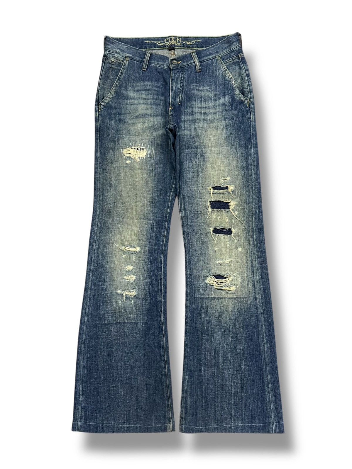 EDUN Vintage Edun Japanese Brand Y2K Distressed Denim Jeans | W30 Size US 30 / EU 46 - 2 Thumbnail