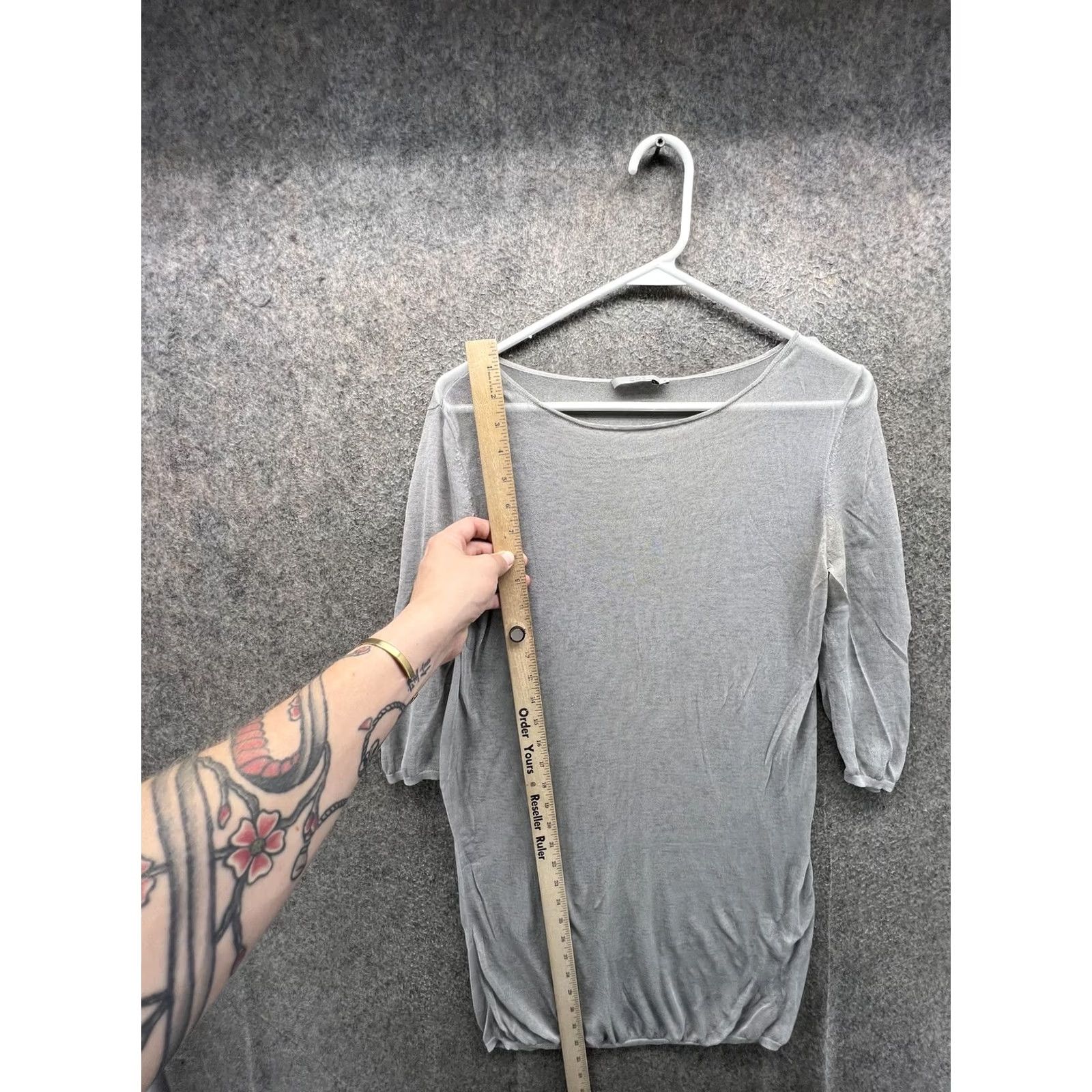 Cos COS Shirt Dress Womens Small Gray Boat Neck 3/4 Sleeve Tunic Lightweight Jersey Top Size S / US 4 / IT 40 - 5 Thumbnail