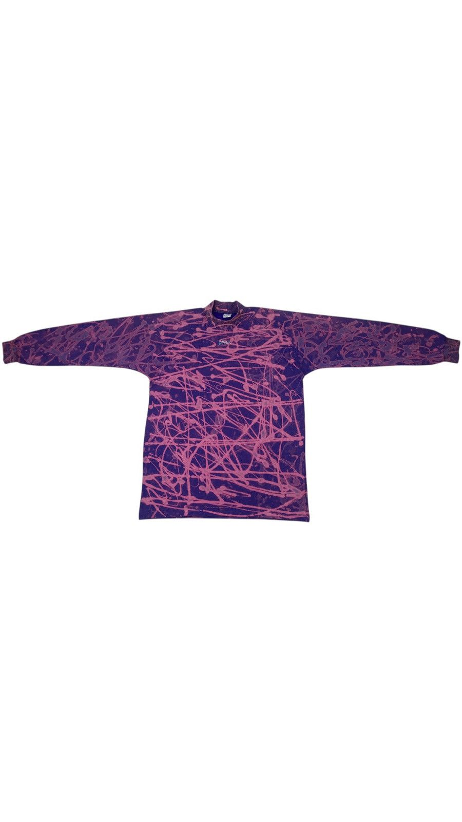Asics 🔥LASTDROP🔥 Vintage 90s Asics Acid Dyed Mock Neck Sweatshirt Size US XL / EU 56 / 4 - 3 Thumbnail