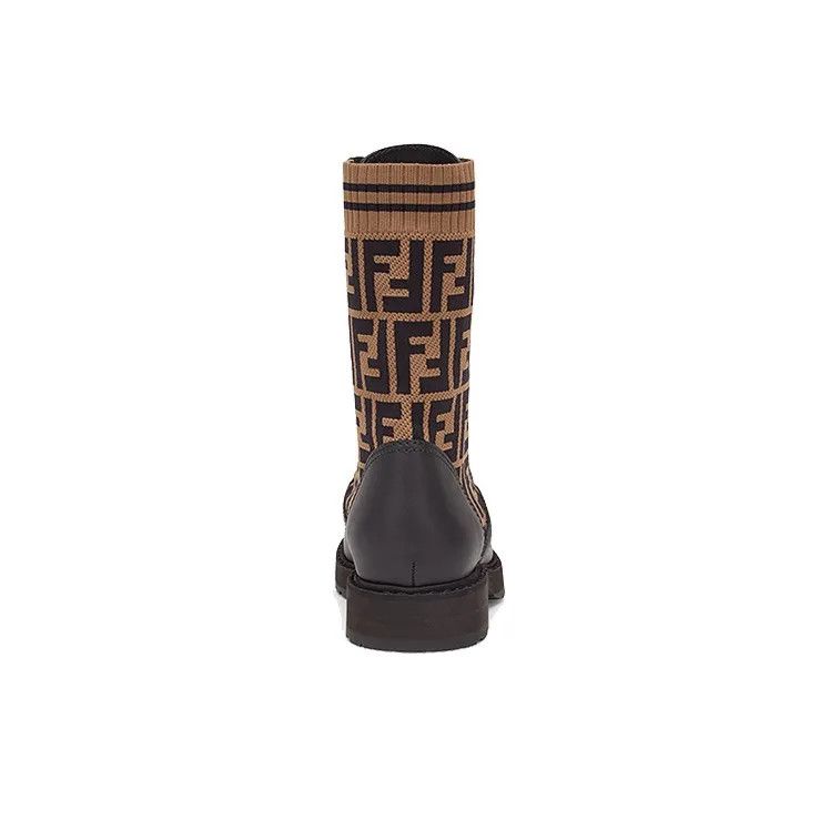 Fendi o1w1db10325 8T6780 Rockok Boots in Black & Brown Size US 7 / IT 37 - 5 Thumbnail