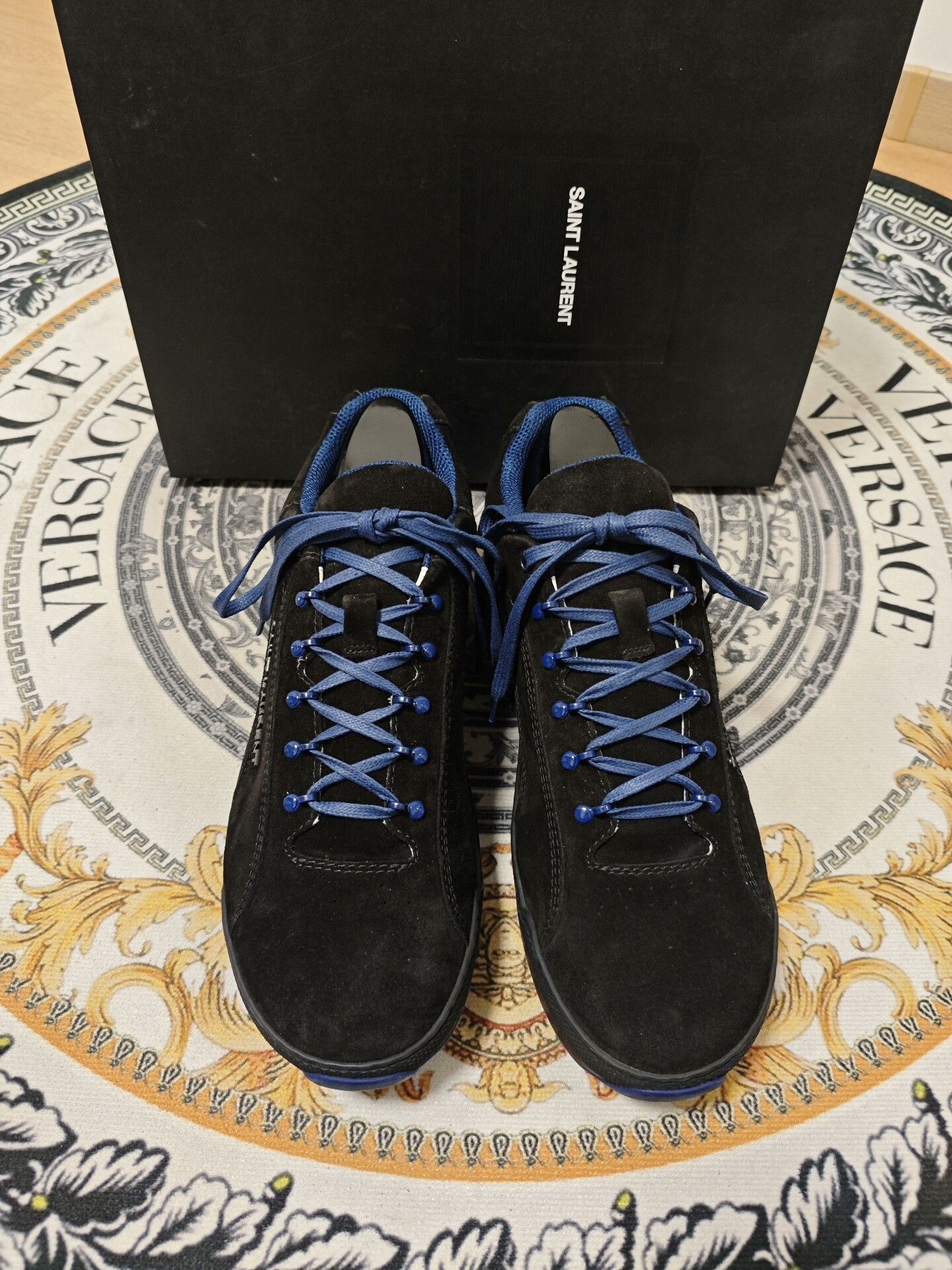 Saint Laurent Paris Saint Laurent Black Suede Size 43 Size US 10 / EU 43 - 1 Thumbnail