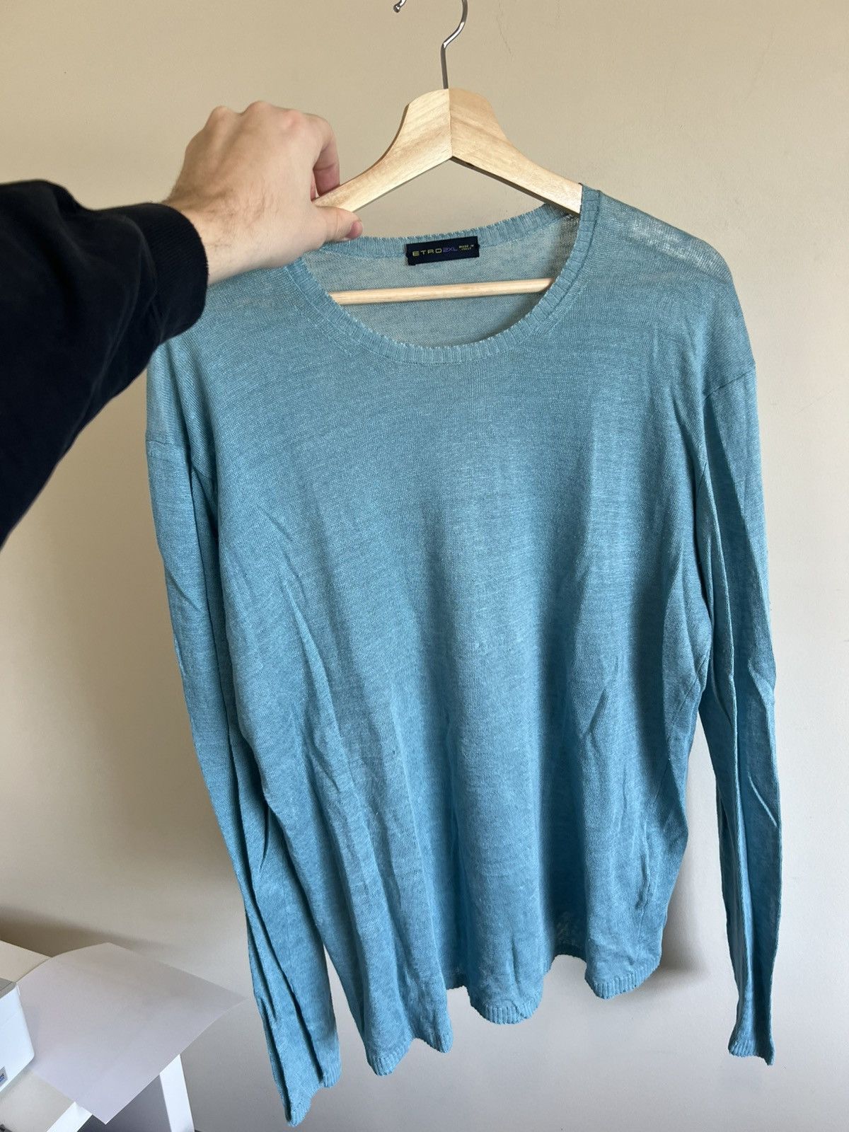 Etro Etro sweater jumper cashmere blue elegant pure L XL Size US XL / EU 56 / 4 - 1 Thumbnail