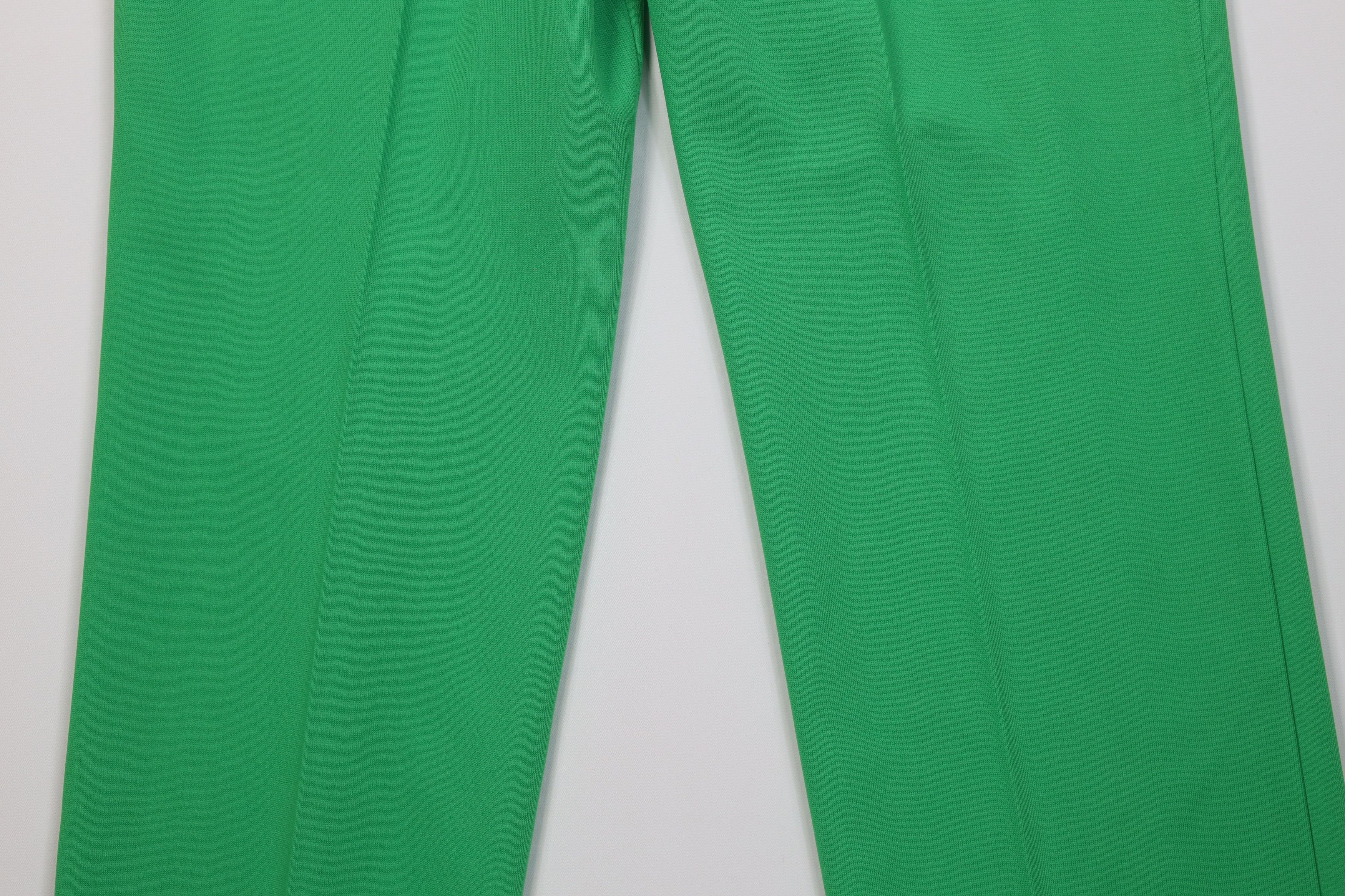 Vintage Vintage 70s Streetwear Flared Wide Leg Chino Pants Green USA Size 28" / US 6 / IT 42 - 11 Thumbnail
