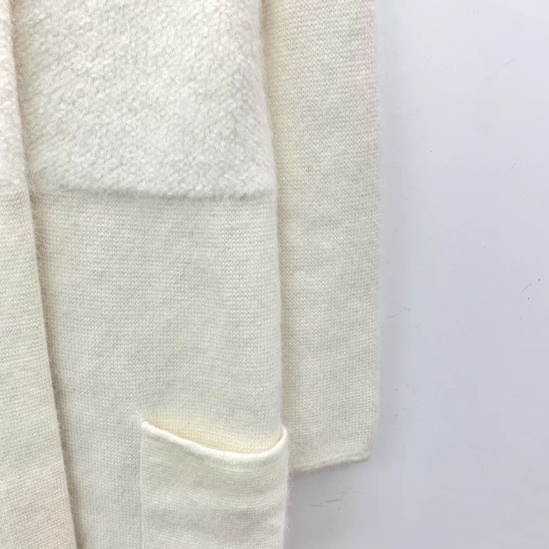 Max Mara Max Mara Off-white rabbit hair long-sleeved overcoat Size S / US 4 / IT 40 - 4 Thumbnail
