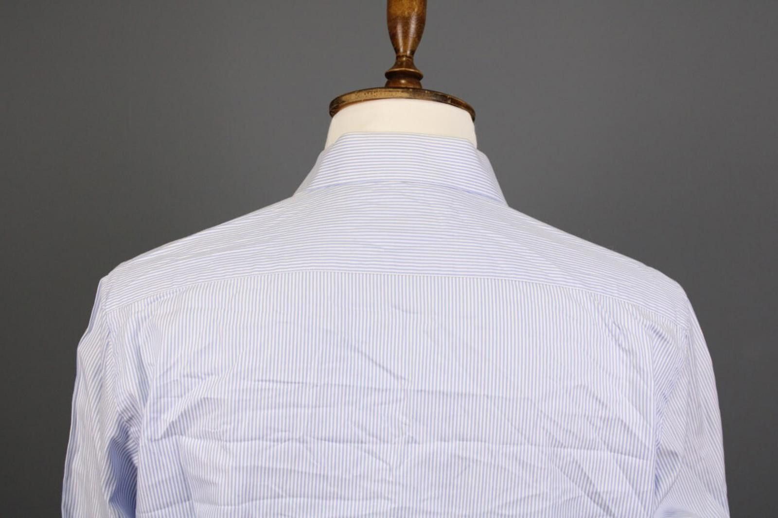 Designer Boggi Milano Blue Striped Button Down Shirt 41 / 16 Size US M / EU 48-50 / 2 - 11 Thumbnail