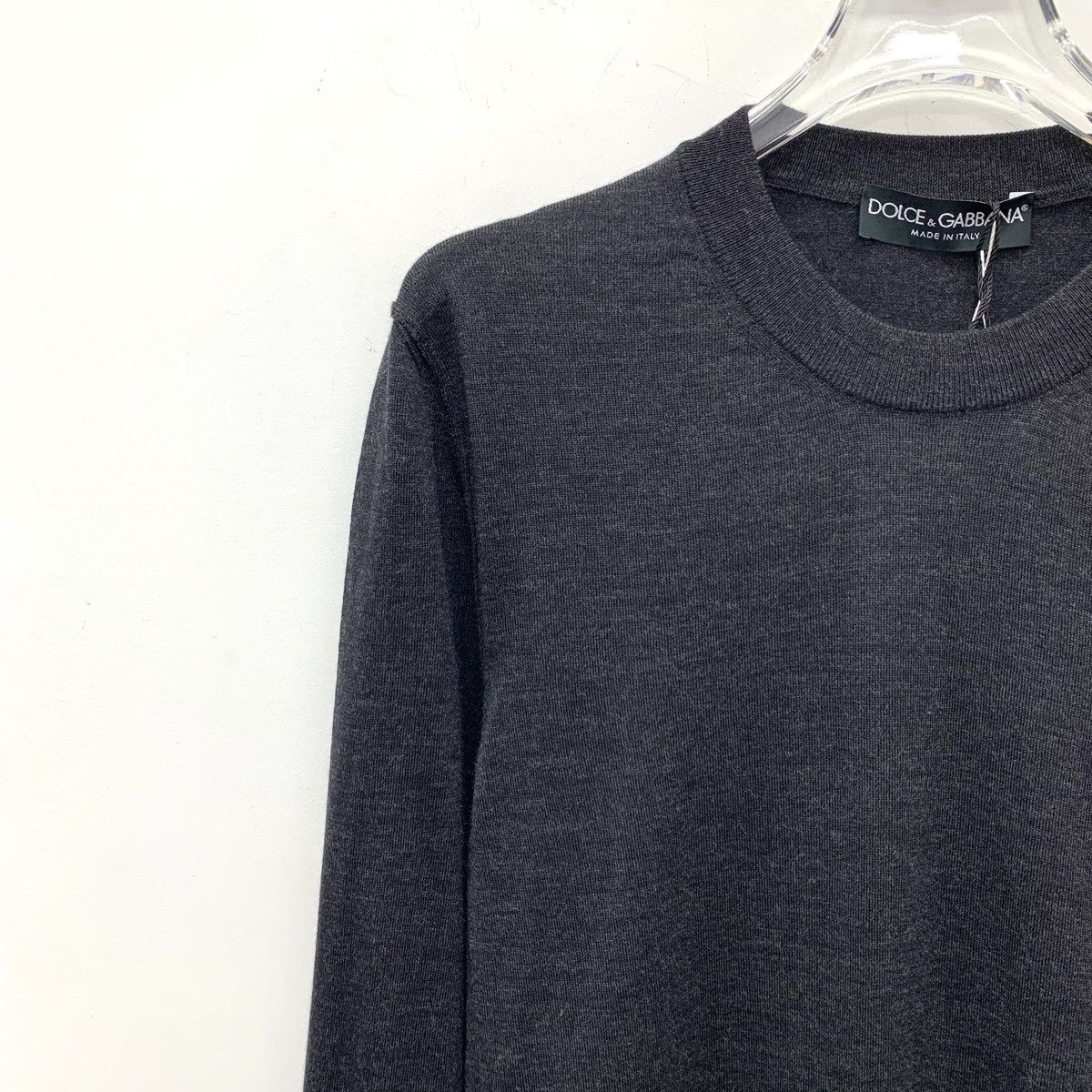 Dolce & Gabbana Dolce & Gabbana Grey Wool Long Sleeve Knit Sweater K26WX Size S / US 4 / IT 40 - 3 Thumbnail