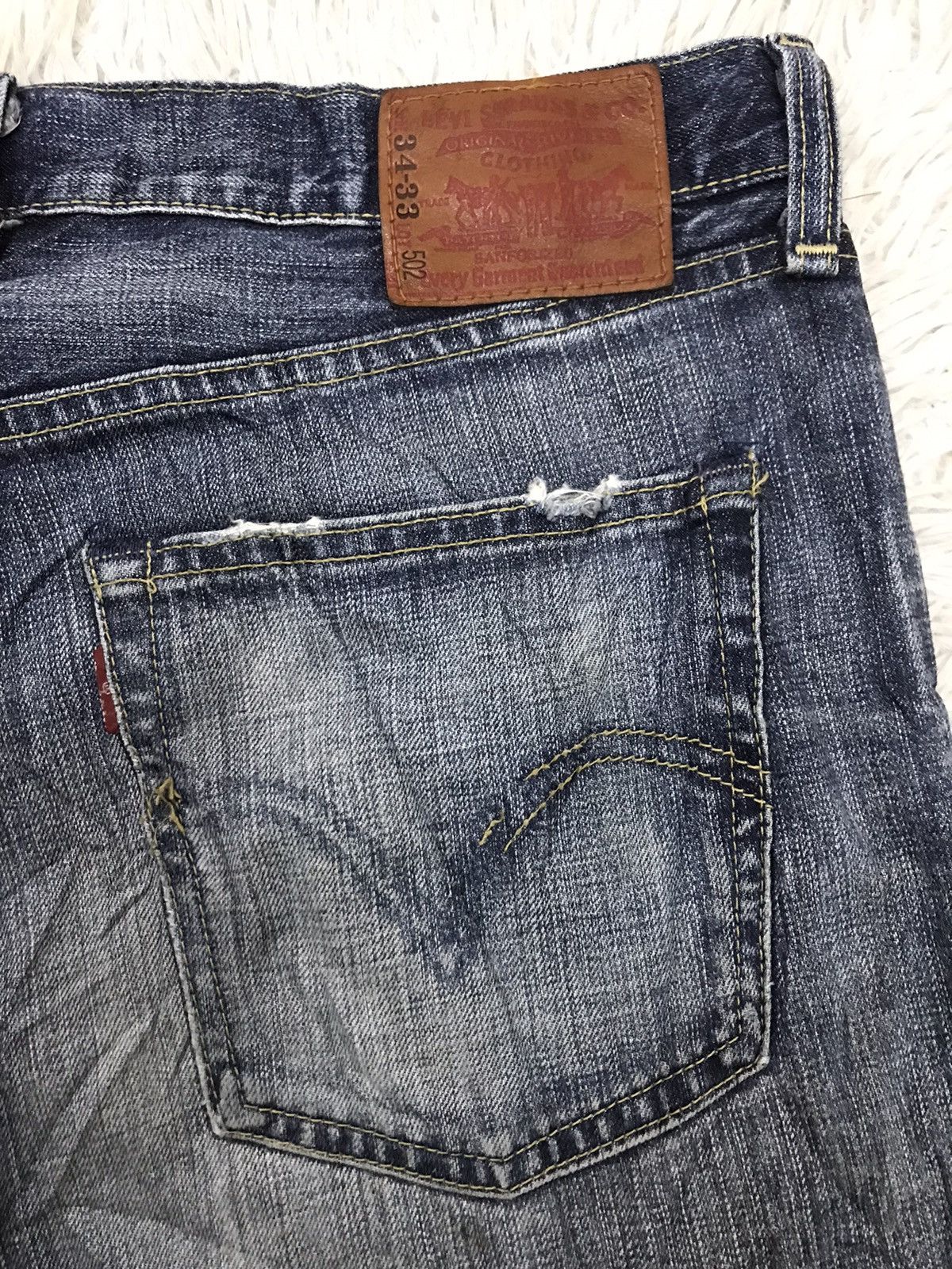 Levi's Vintage Levis 502 Distressed Design Denim Jeans Size US 32 / EU 48 - 7 Thumbnail