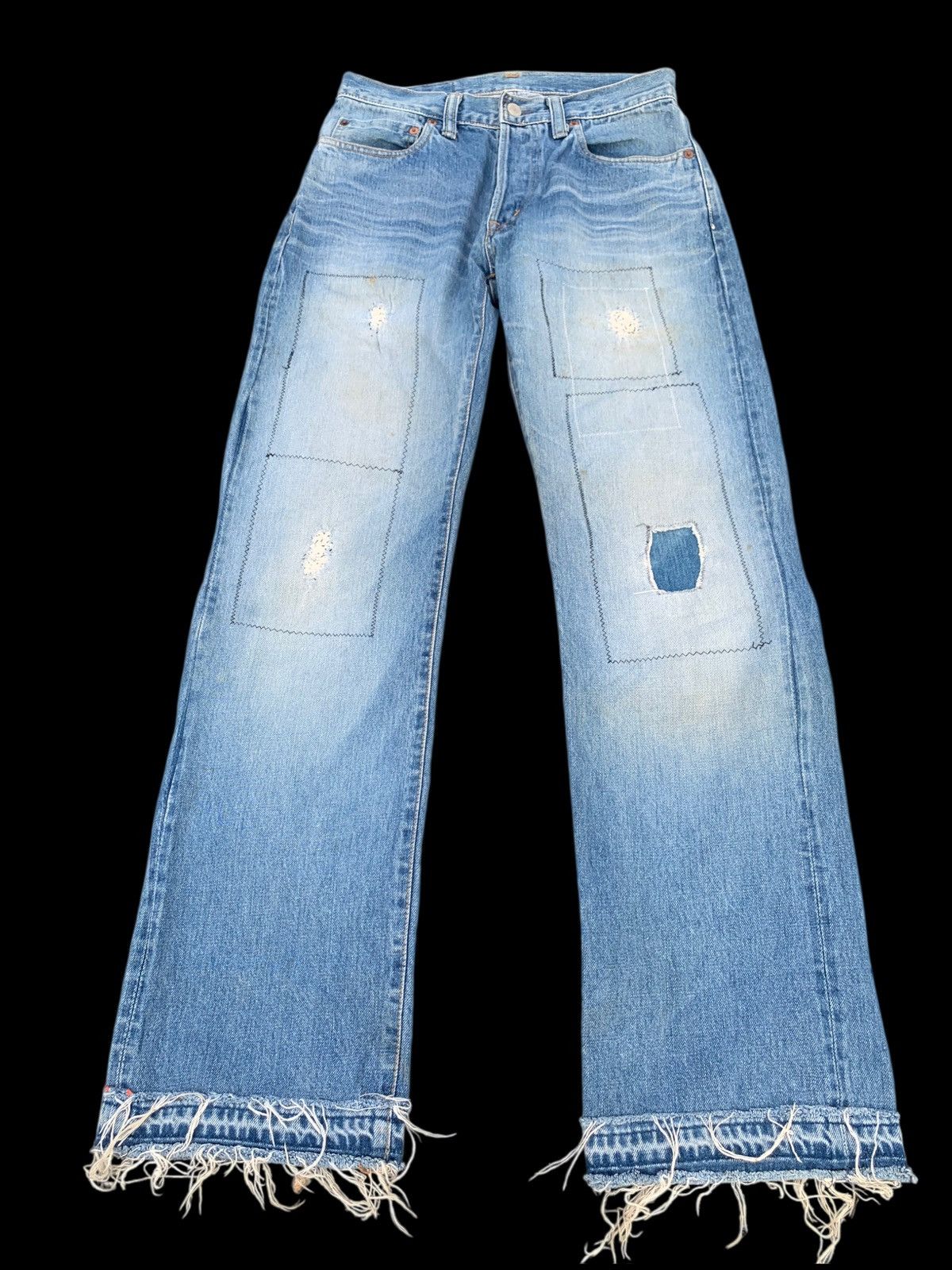 Kapital VINTAGE BLUE BLUE JAPAN INDIGO SELVEDGE DISTRESSED DENIM Size US 28 / EU 44 - 3 Thumbnail