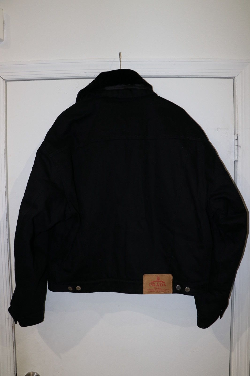 Prada Prada Milano Black Denim Trucker Jacket Fur Collar XL Size US XL / EU 56 / 4 - 23 Thumbnail