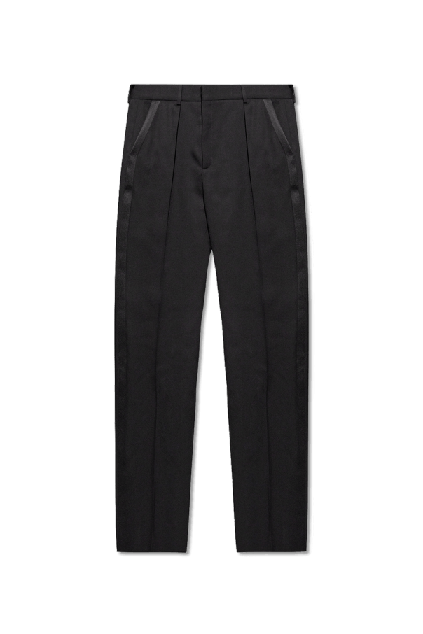 Saint Laurent Paris o1s1wg110325 Tuxedo Trousers Grain de Poudre in Black Size US 30 / EU 46 - 1 Thumbnail