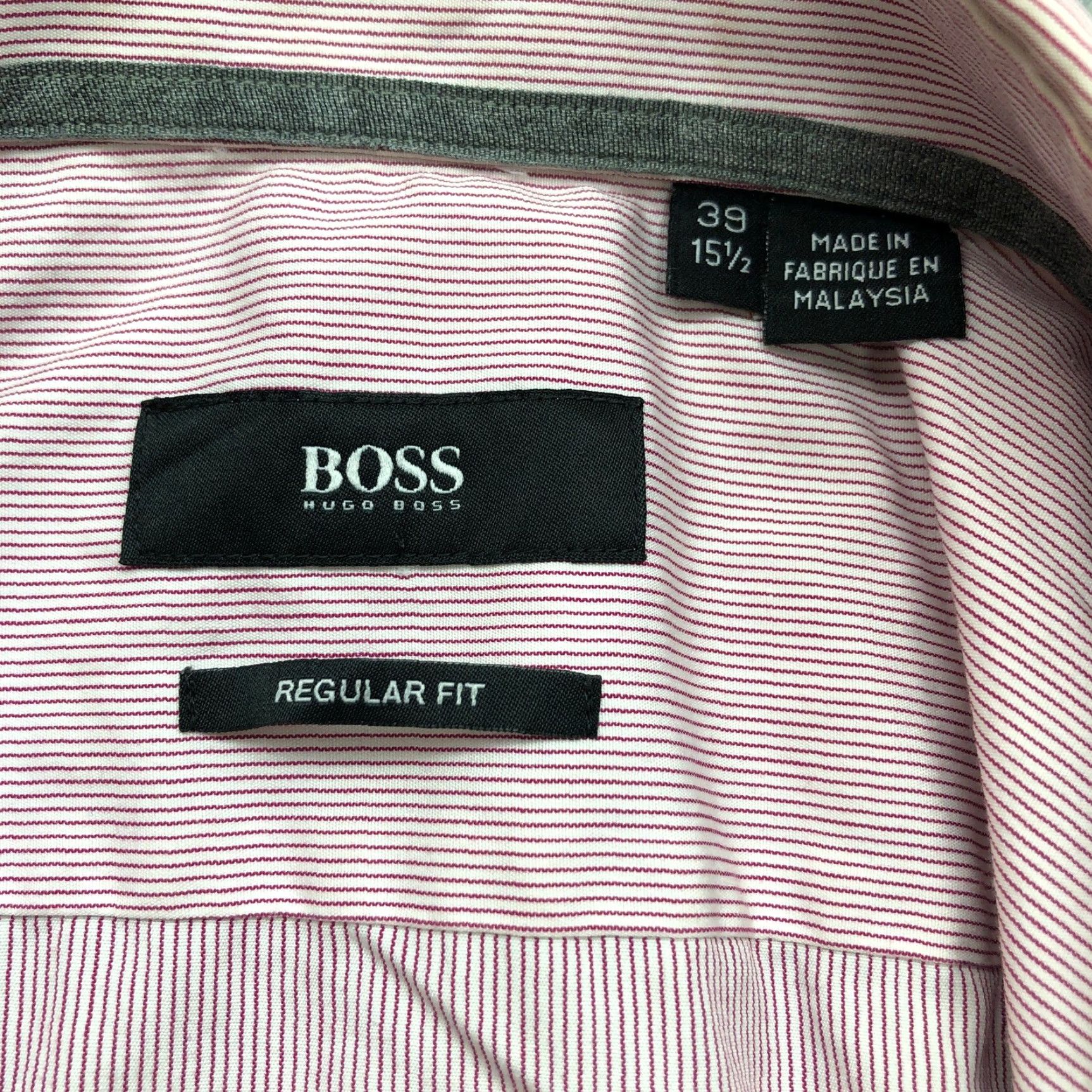 Hugo Boss HUGO BOSS Button-Down Shirt Mens Regular Fit Long Sleeve Pink 39 15.5 Pinstriped M Size US M / EU 48-50 / 2 - 3 Thumbnail