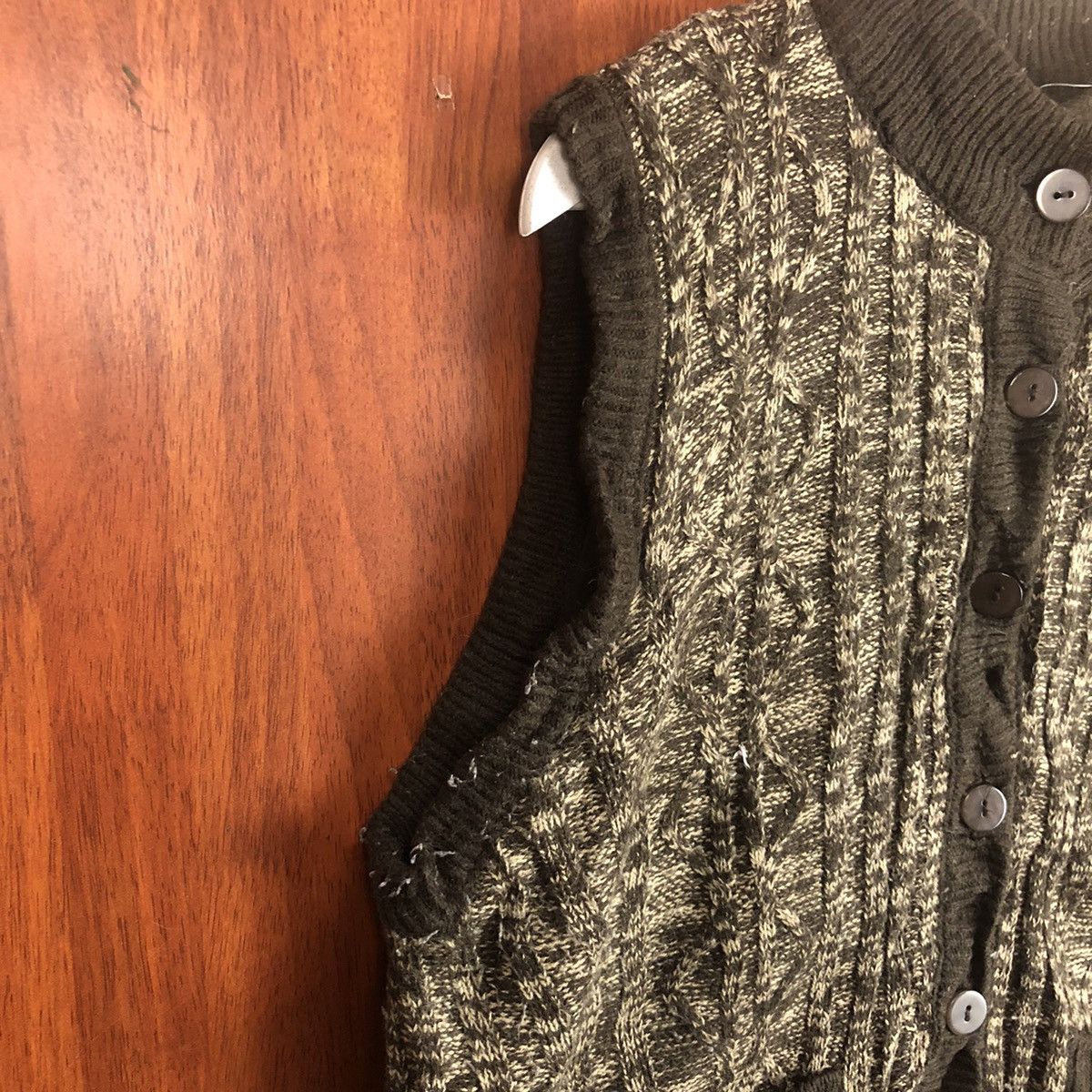 Japanese Brand Relinon Brown Cardigan vintage knitwear Vest #7492 Size L / US 10 / IT 46 - 7 Thumbnail