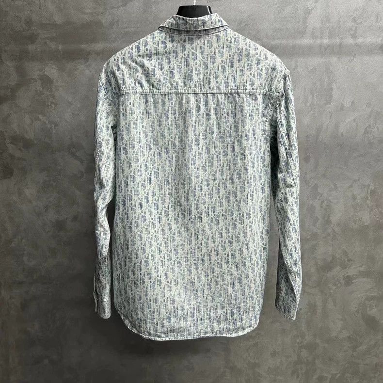 The latest blue denim full-print pattern logo shirt jacket