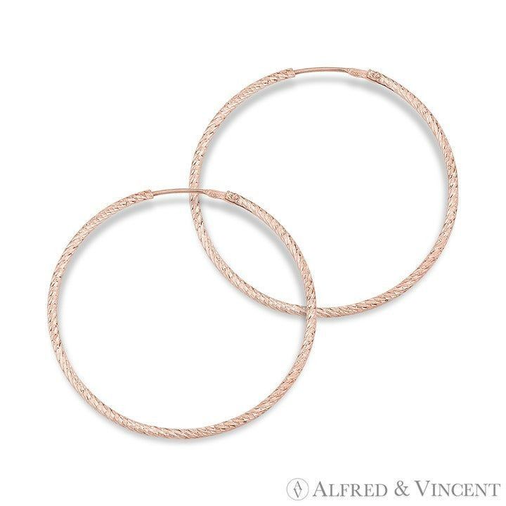 Other Diamond-Cut Pave Tube Hoop Earrings in .925 Sterling Silver Size ONE SIZE - 1 Preview