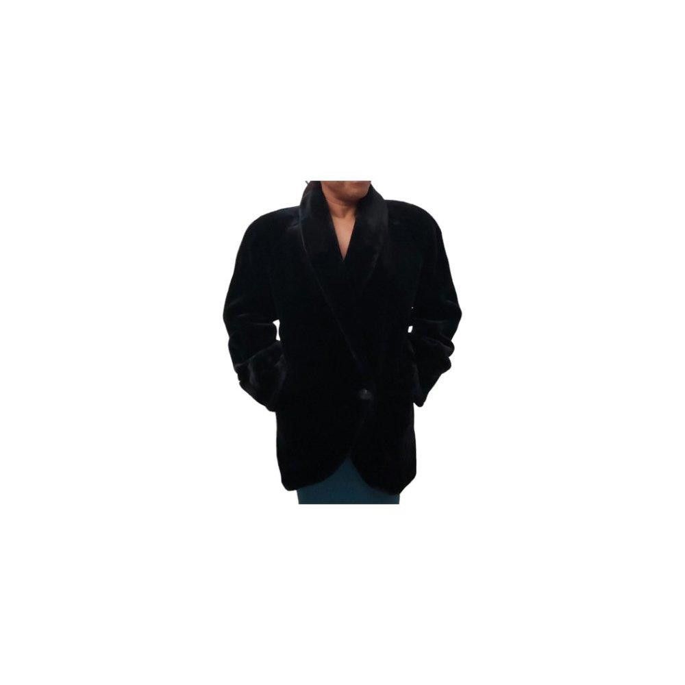 Designer Donny Brook Ladies Vintage Black Faux Fur Coat XS Size XS / US 0-2 / IT 36-38 - 2 Thumbnail