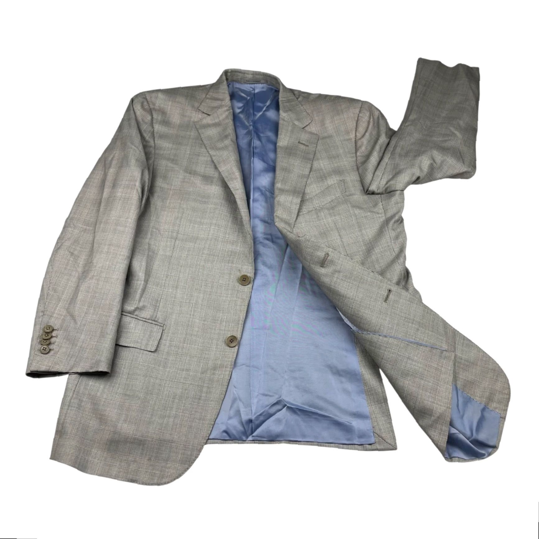 Ermenegildo Zegna VINTAGE Ermenegildo Zegna Blazer Men Su Misura Trofeo 600 Brown Plaid 44R US 54 EU Wool/Silk Size 44R - 3 Thumbnail