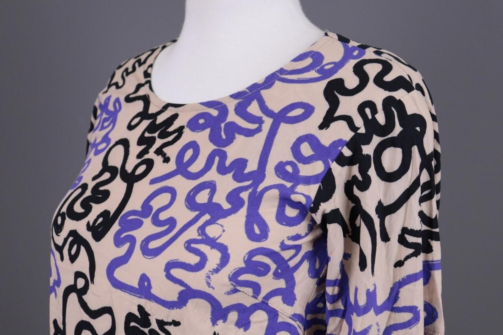Designer Bitte Kai Rand Beige Abstract Graffiti Crew Sweater Size XS Size XS / US 0-2 / IT 36-38 - 7 Thumbnail