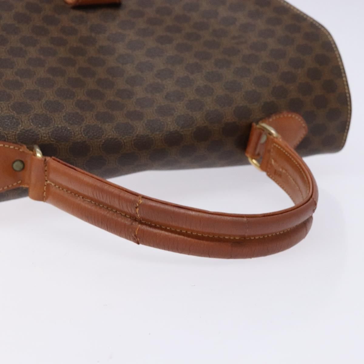Celine CELINE Macadam Canvas Hand Bag Pvc Leather Brown Gold Size ONE SIZE - 7 Thumbnail