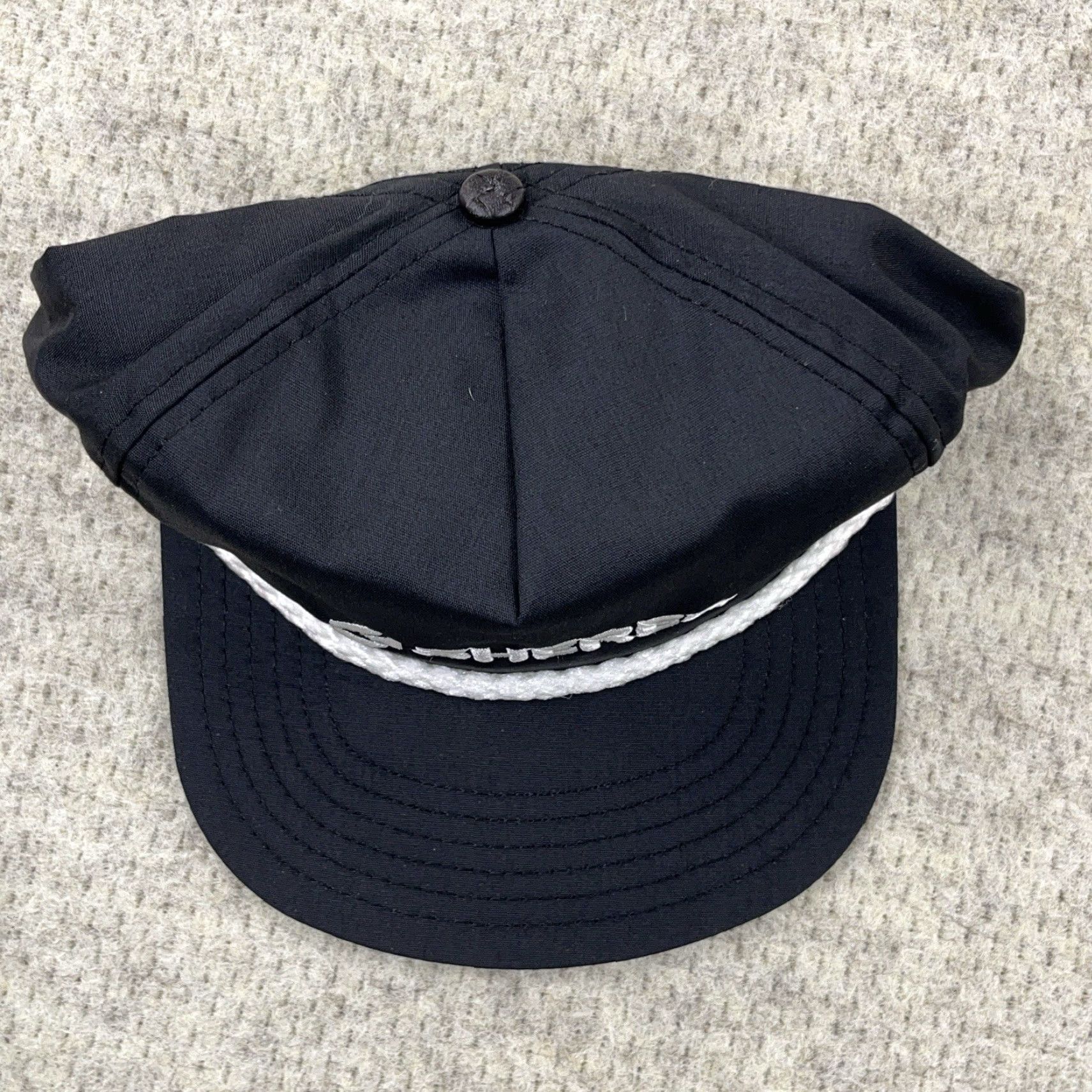 Vintage VINTAGE Sherex Trucker Hat Cap SnapBack Black Adjustable Cotton Twill 80s 90s American Style Mens Cap Size ONE SIZE - 2 Thumbnail