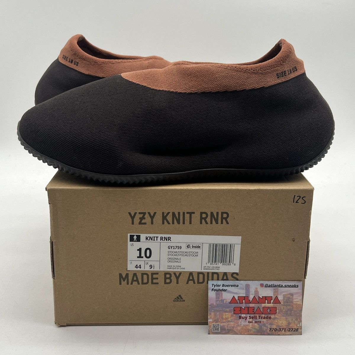 image of Adidas Yeezy Knit Runner Stone Carbon Shoes in Brown, Men's (Size 10)