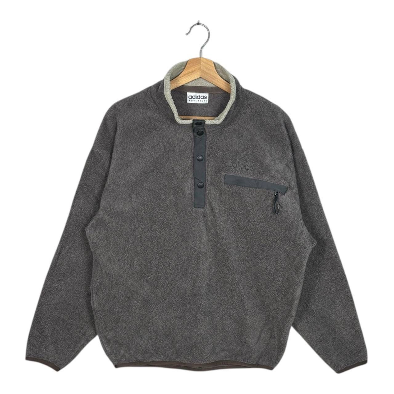 Adidas Vintage 90s Adidas Adventure Light Brown Fleece Jacket Size US L / EU 52-54 / 3 - 1 Thumbnail