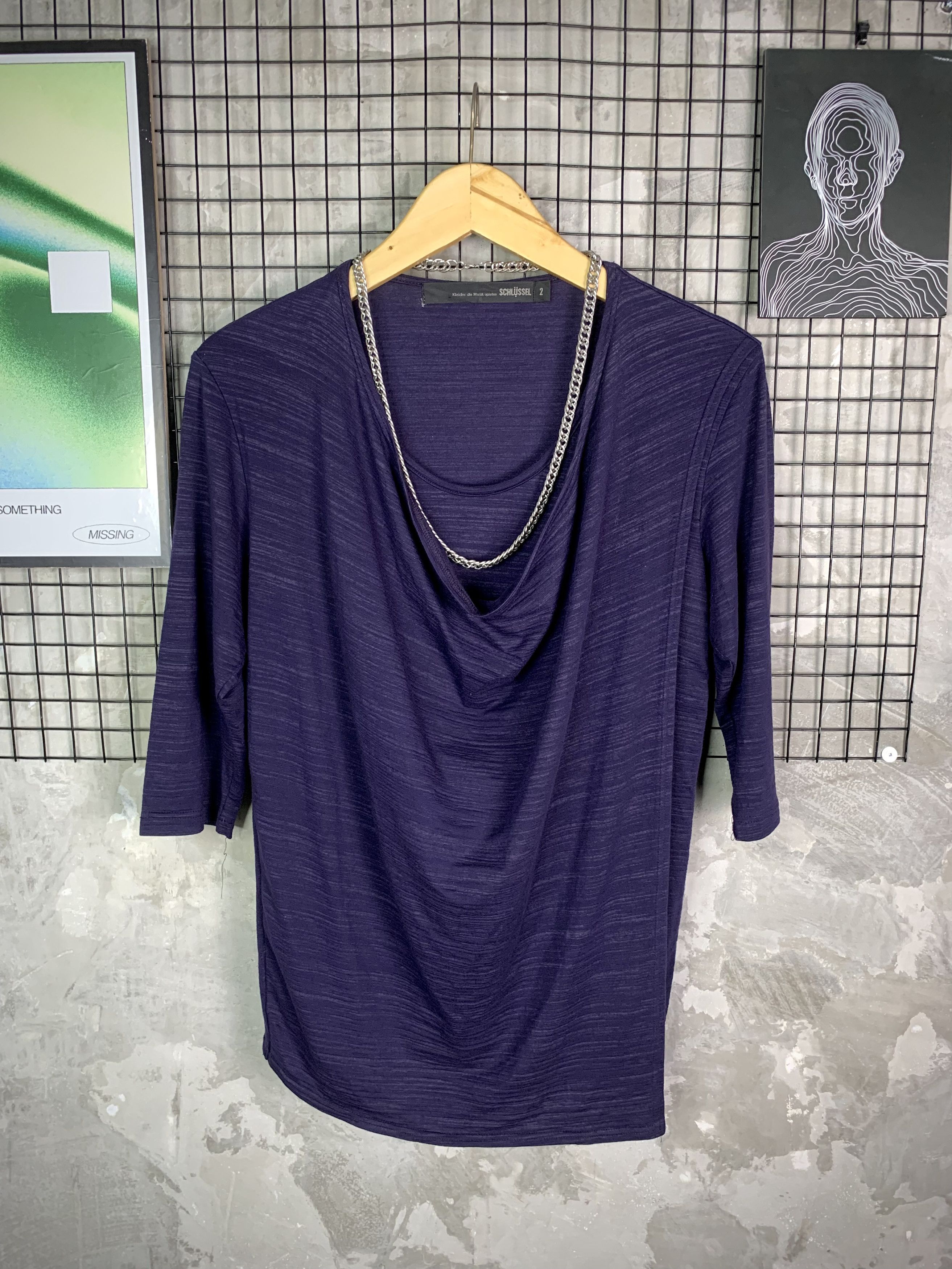 Schlussel Schlussel Goth Asymmetric Draped Cowl Neck LongSleeve Size US S / EU 44-46 / 1 - 1 Thumbnail