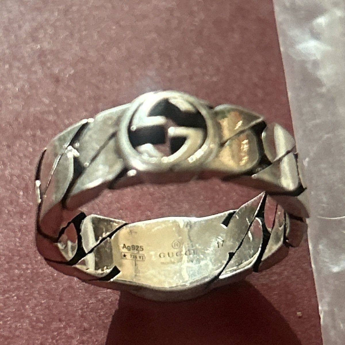Gucci Gucci Sterling Silver Interlocking Ring Ag 925 678656 Size ONE SIZE - 6 Thumbnail
