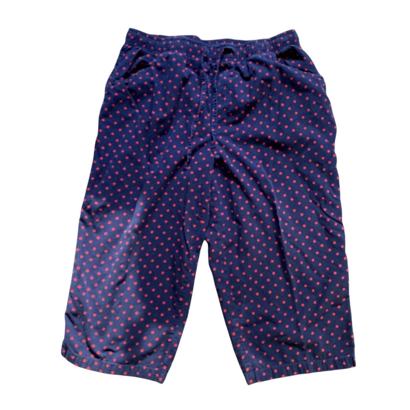 Other Polka Dot Cotton Cozy Bloomer Pant Crop Large Red Navy Capri Size 31" - 1 Thumbnail