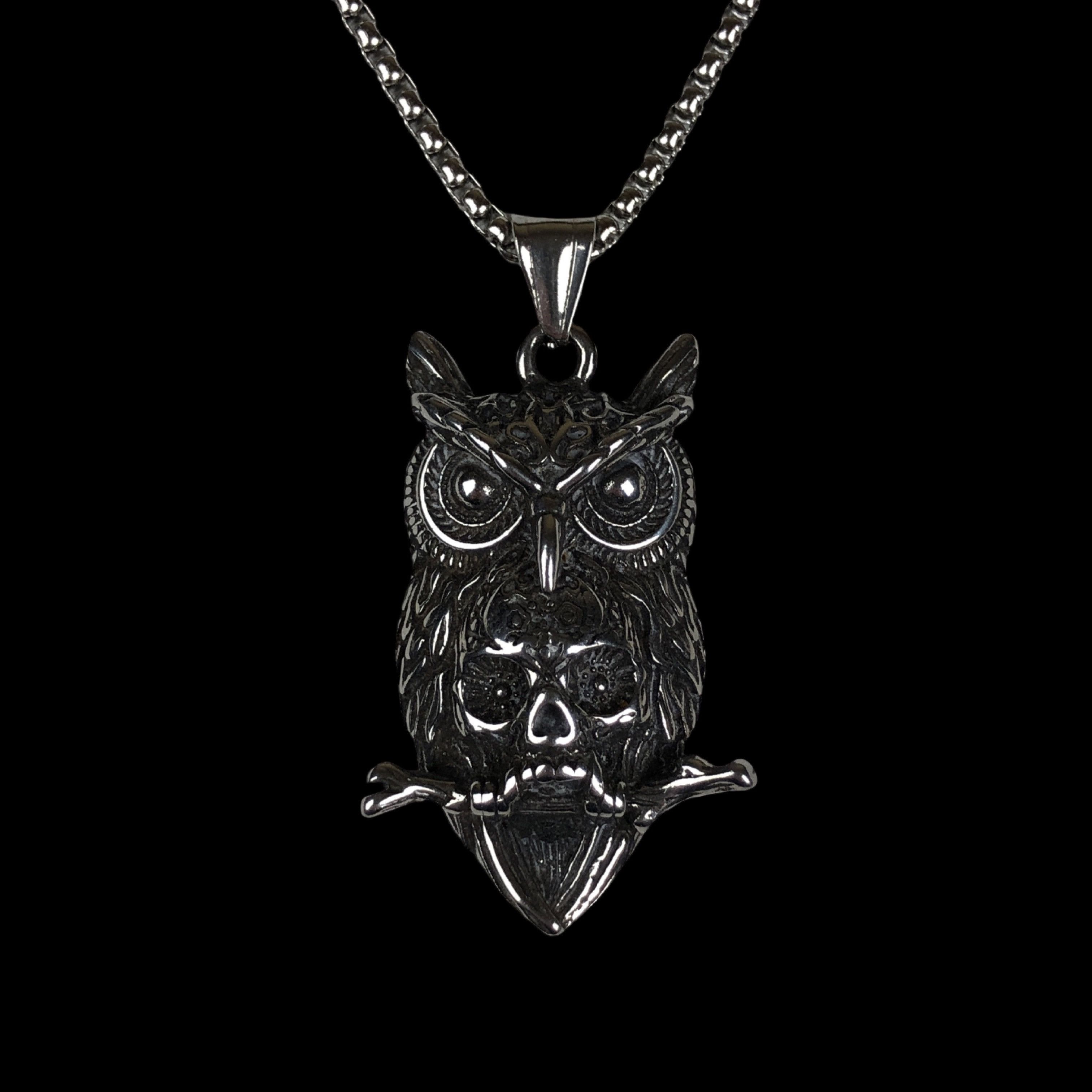 Jewelry Stainless Steel Owl Gothic Necklace Punk Emo Y2K Size ONE SIZE - 1 Thumbnail