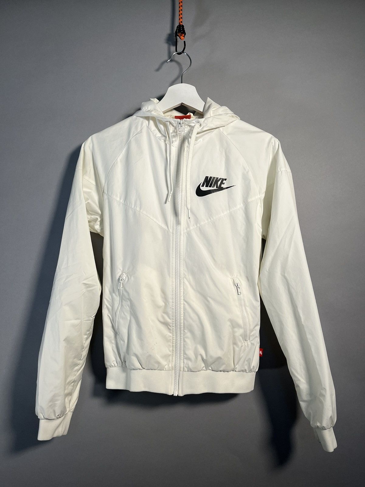 Nike GX1 Windrunner Mens Windbreaker L Blue White Jacket Full Zip Hoodie  902351