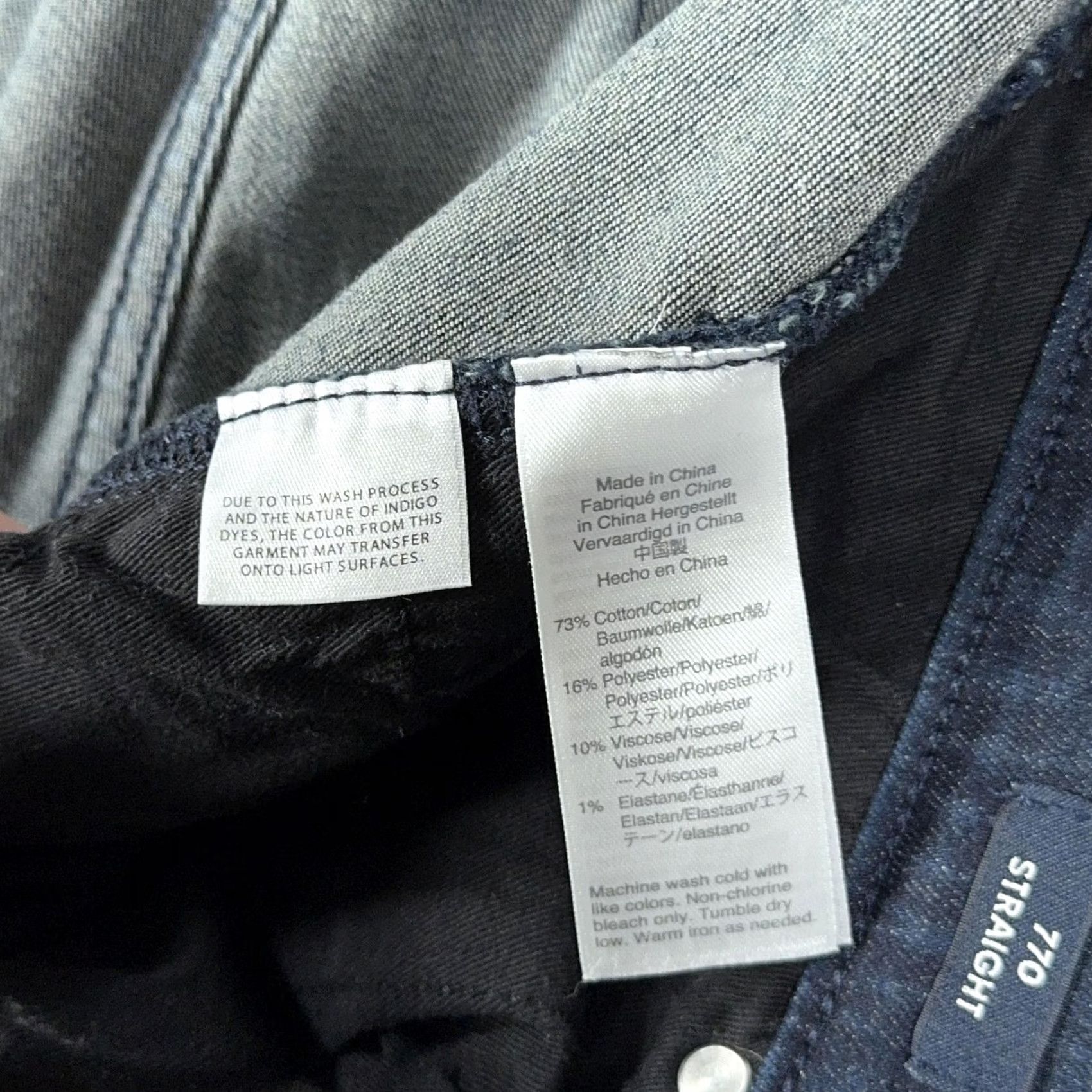 J.Crew J.CREW 770 Straight Jeans Mens Blue Dark Wash 35x29 Stretch Denim Cotton Blend Pockets Zip Fly Button Closure Size US 35 - 7 Thumbnail