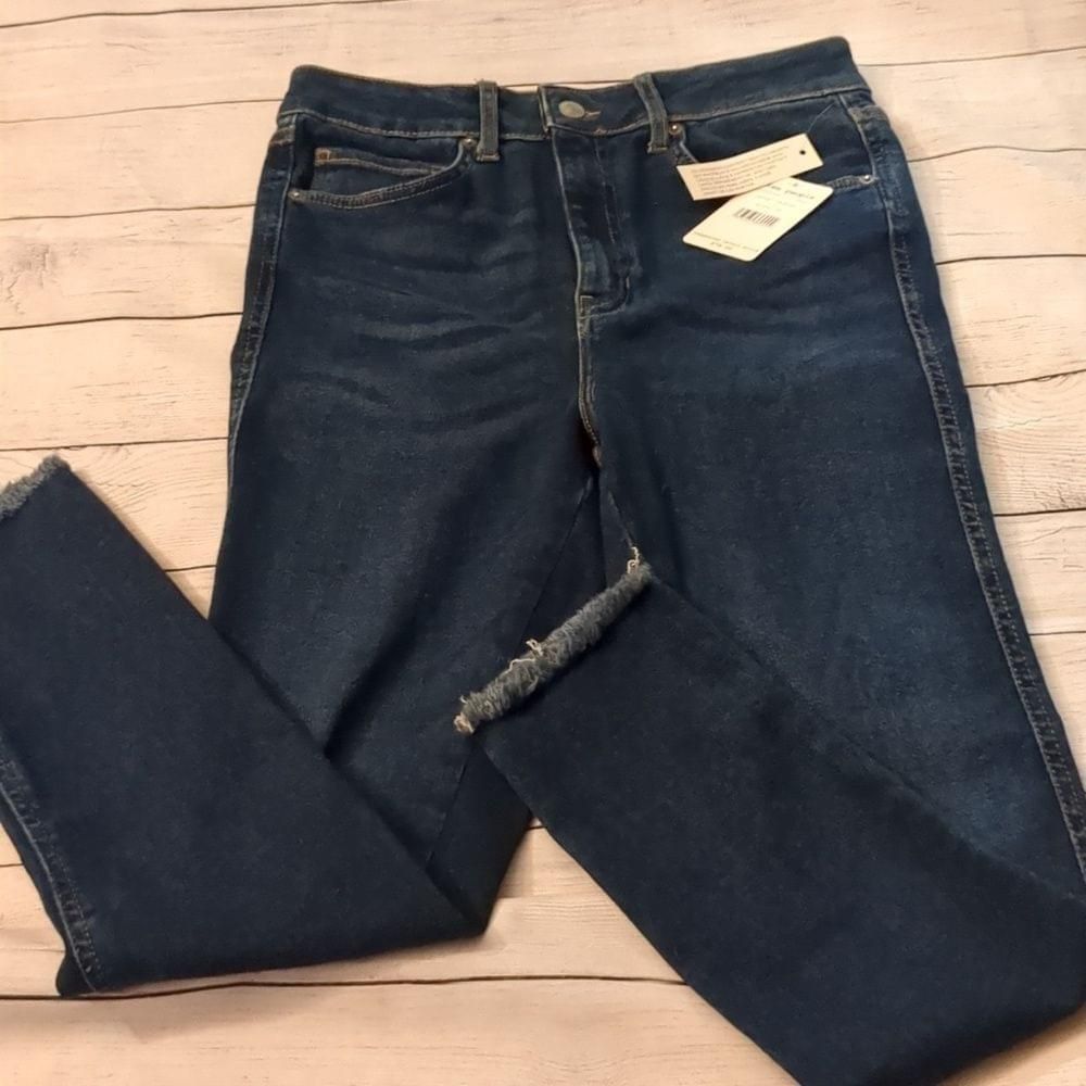 Free People Free people deep indigo fringe ankle jeans size 30 Size 30" / US 8 / IT 44 - 1 Thumbnail