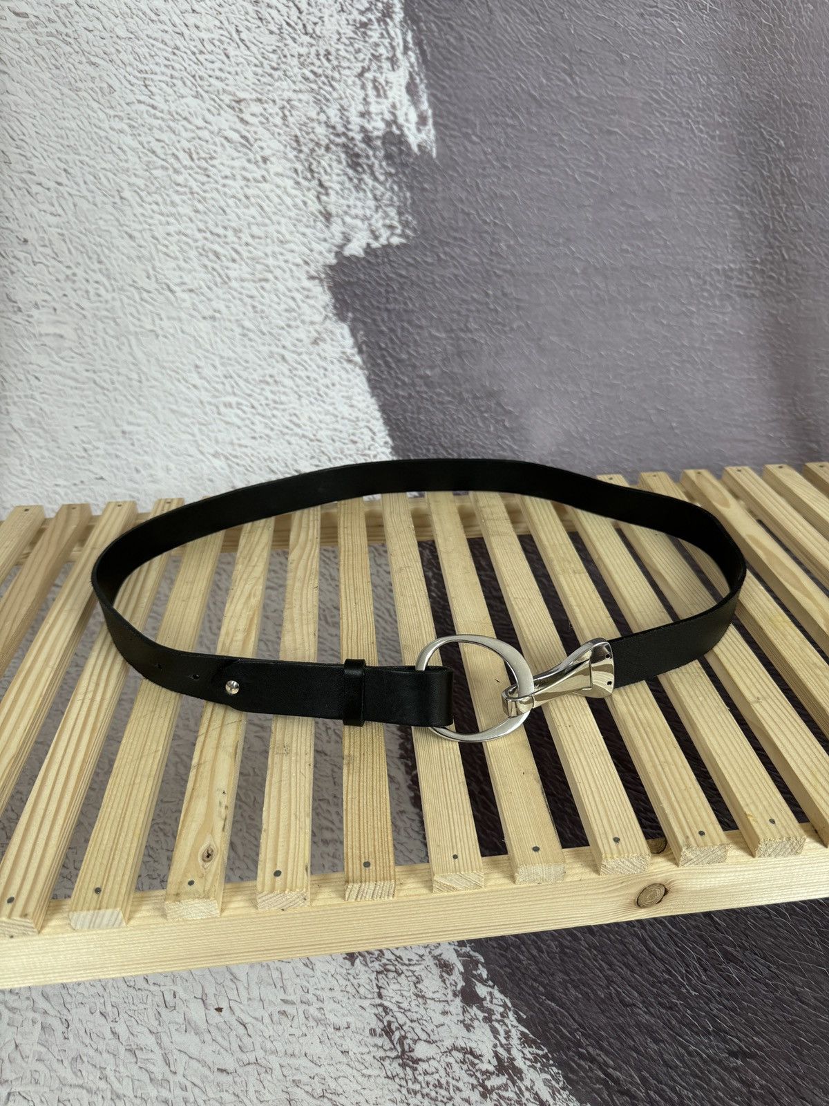 Genuine Leather Weinmann Black leather belt bb Simons Size 40 - 5 Thumbnail