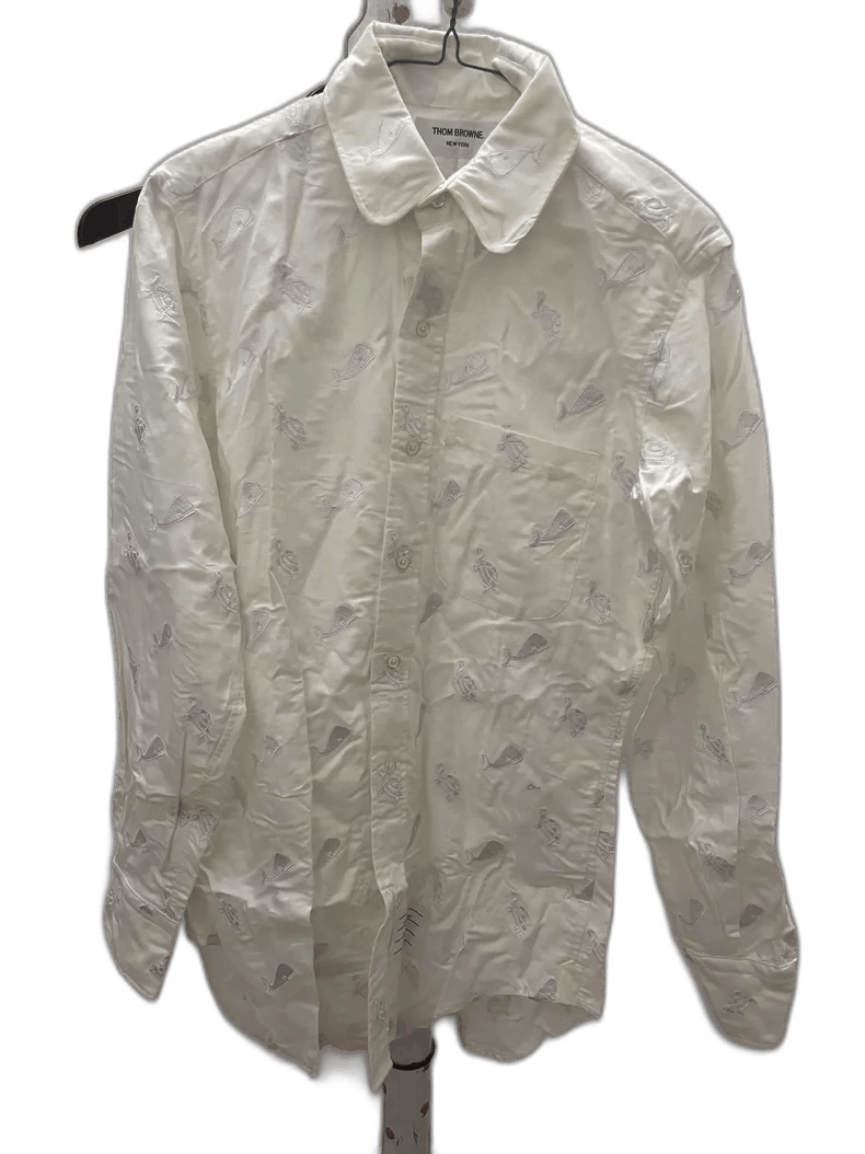 Thom Browne Cute Dolphin Turtle Embroidered Shirt-yf Size US S / EU 44-46 / 1 - 1 Thumbnail
