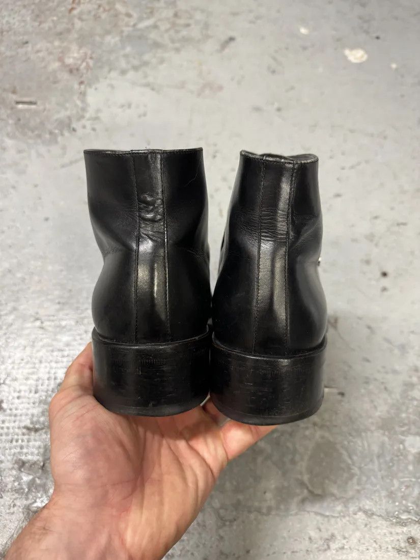 Designer × Vintage 2000s Gianni Versace Black Leather Boots Size US 8 / IT 38 - 6 Thumbnail