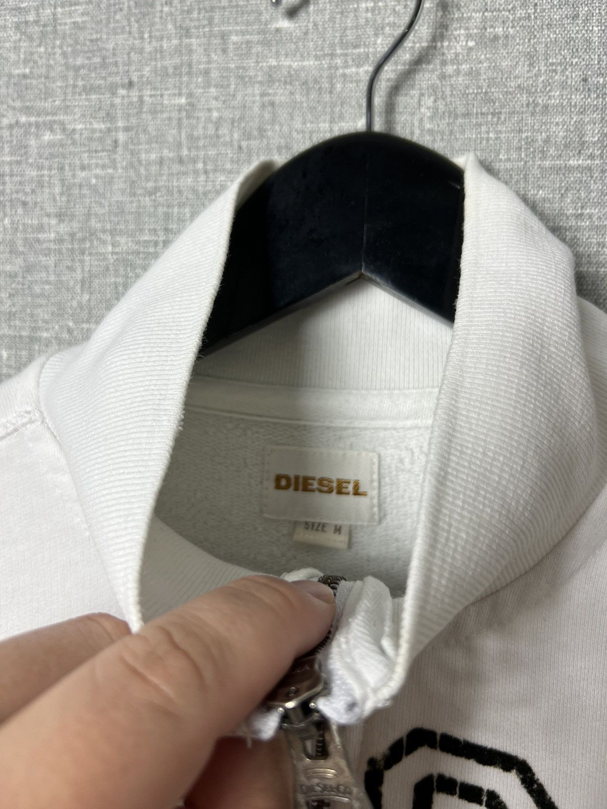 Diesel Rare Vintage Y2K Diesel Big Logo Zip Pullover Sweatshirt Size US S / EU 44-46 / 1 - 22 Thumbnail